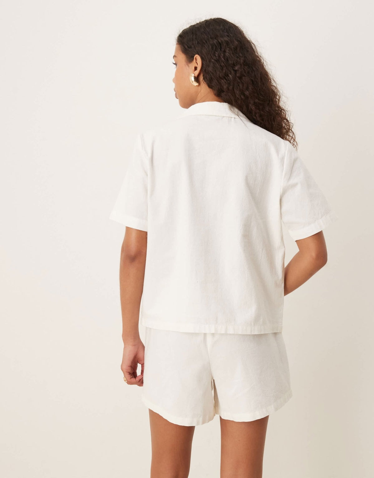 JDY embroidery loose shirt co-ord in white - ASOS Sample Sale
