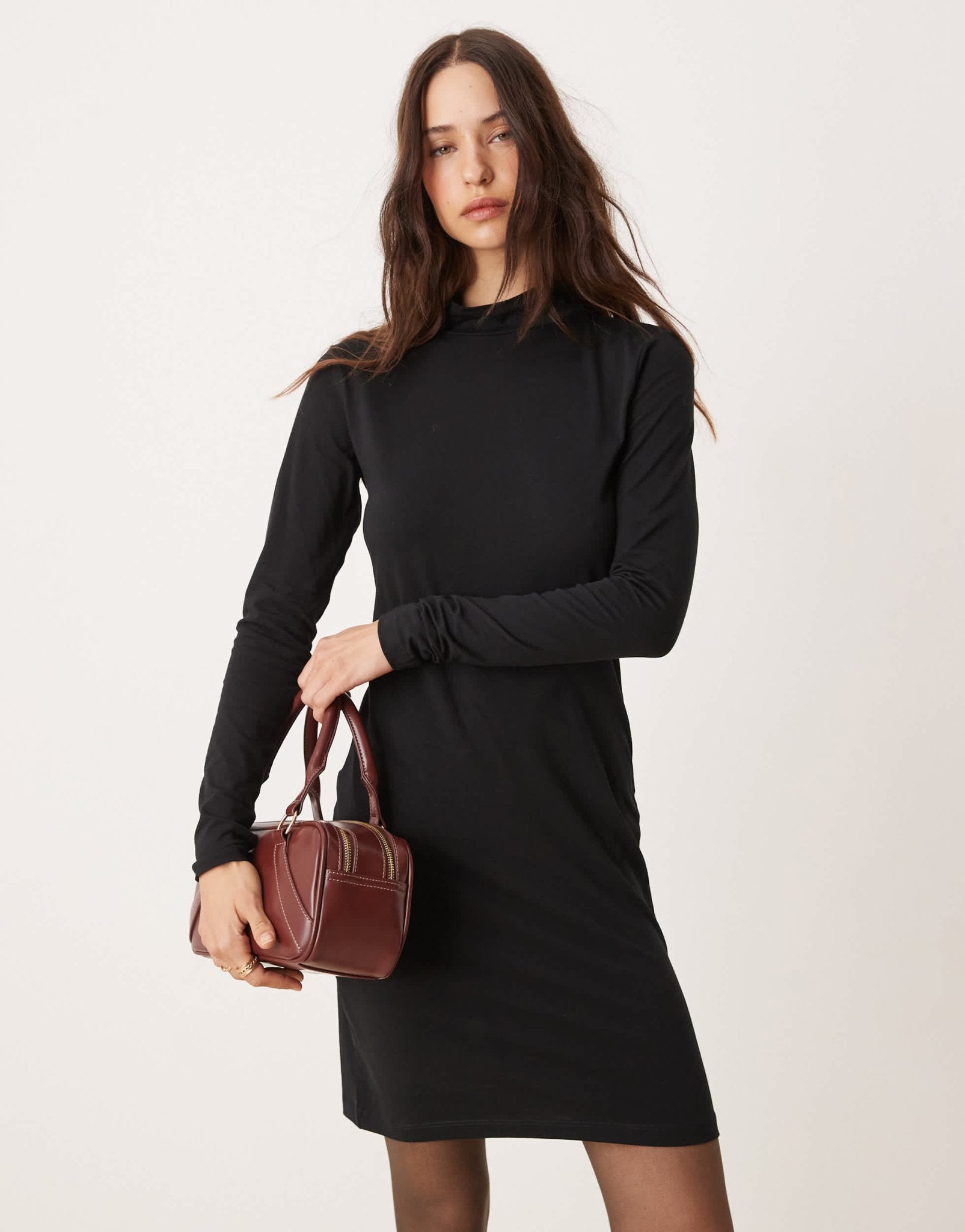 JDY high neck mini dress in black - ASOS Sample Sale