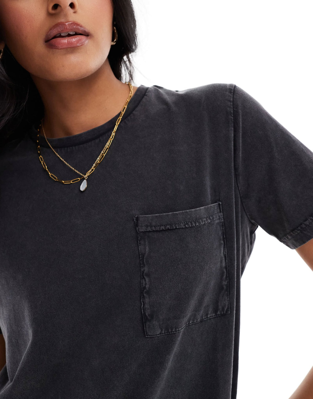 JDY mini pocket t-shirt dress in wash black - ASOS Sample Sale