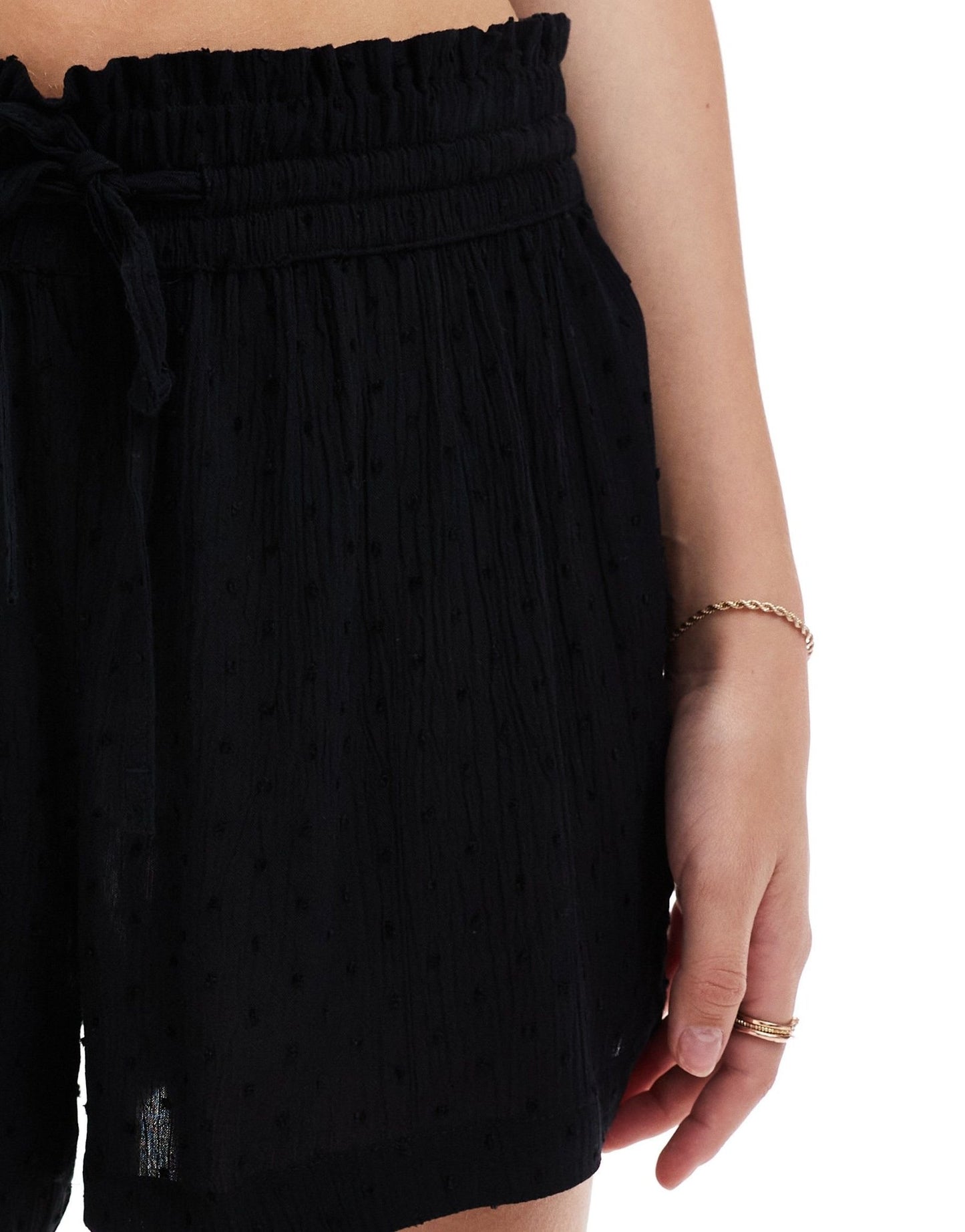JDY pull on texture short co - ord in black - ASOS Sample Sale