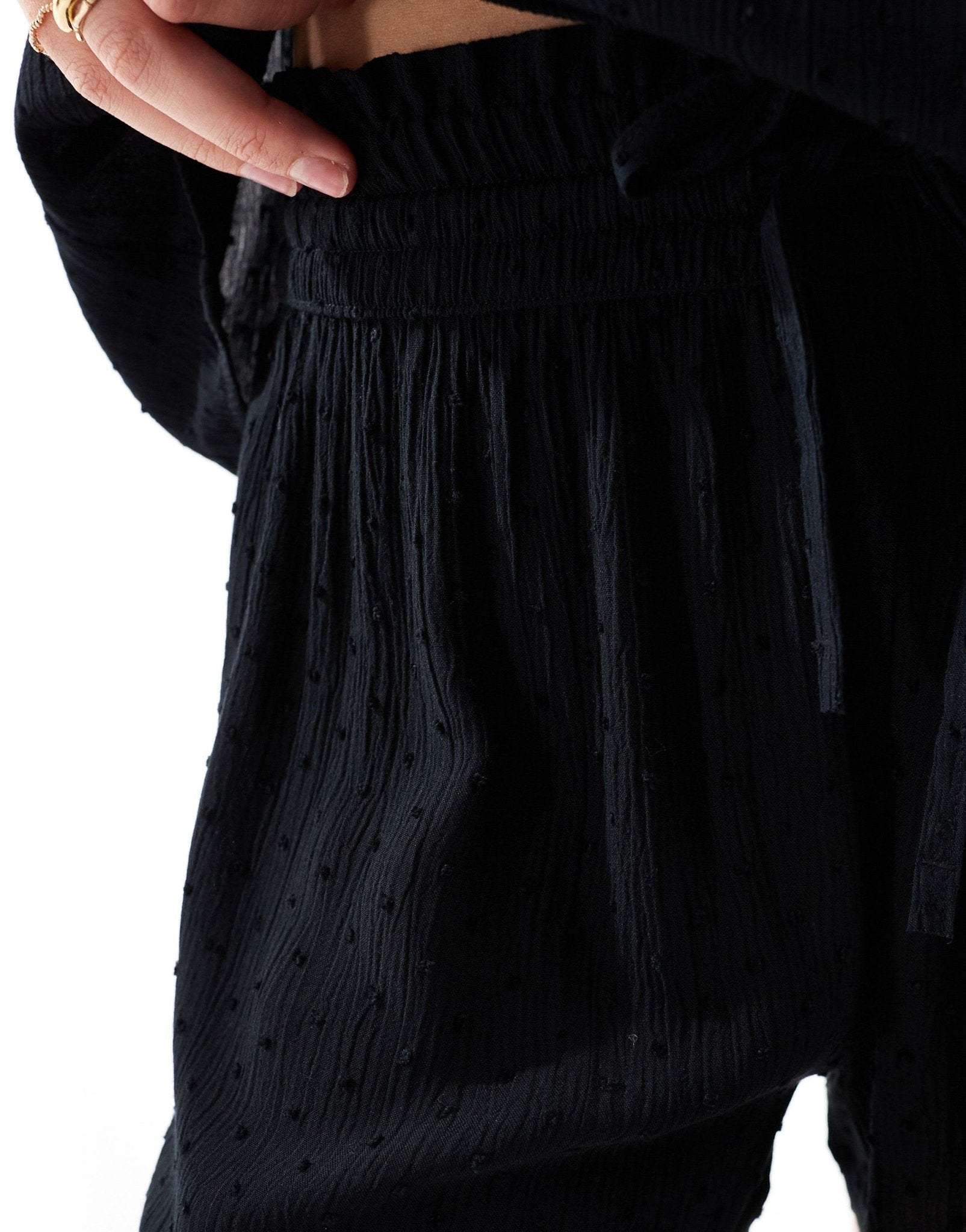 JDY pull on texture short co - ord in black - ASOS Sample Sale