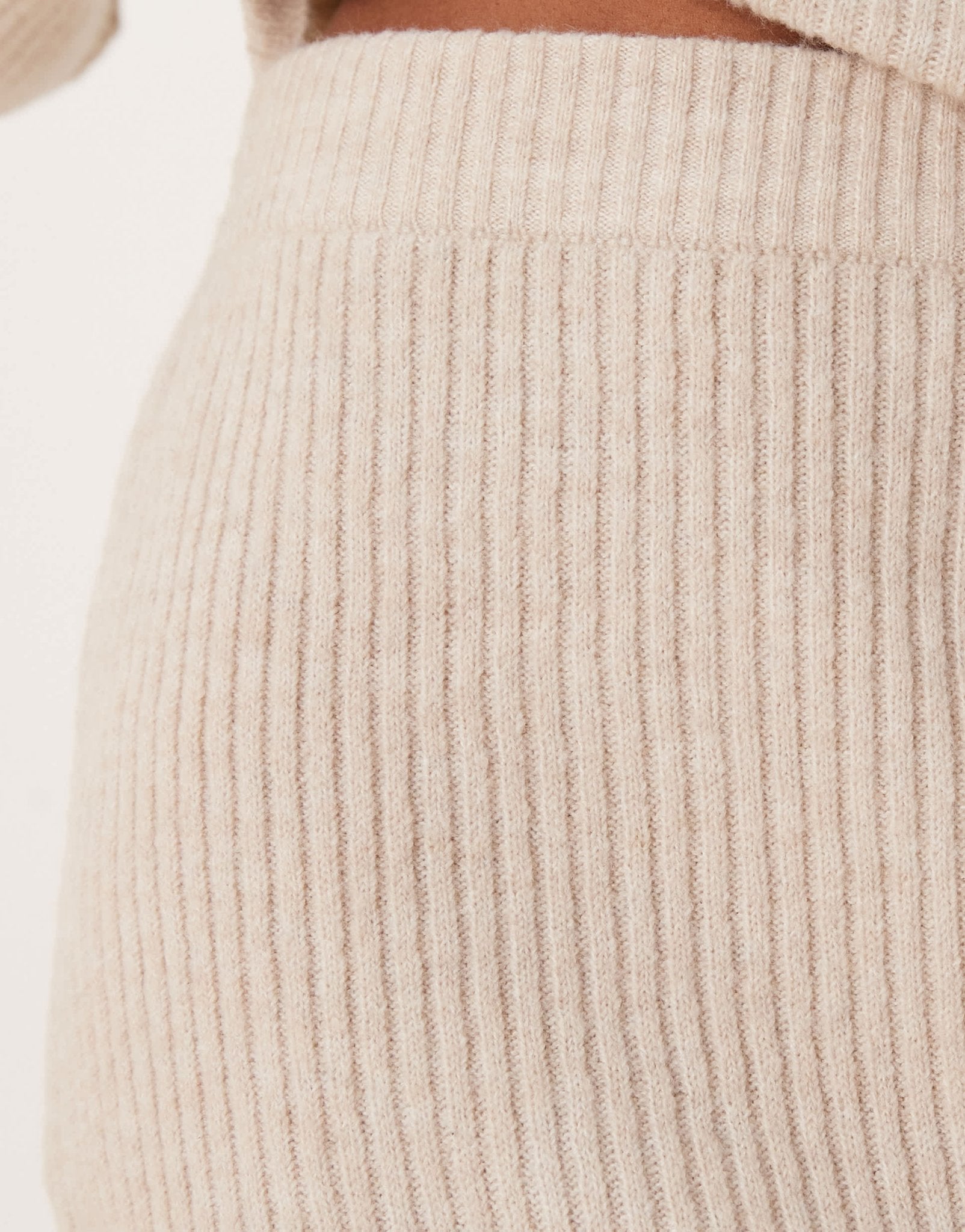 JDY ribbed midi skirt co - ord in beige - ASOS Sample Sale