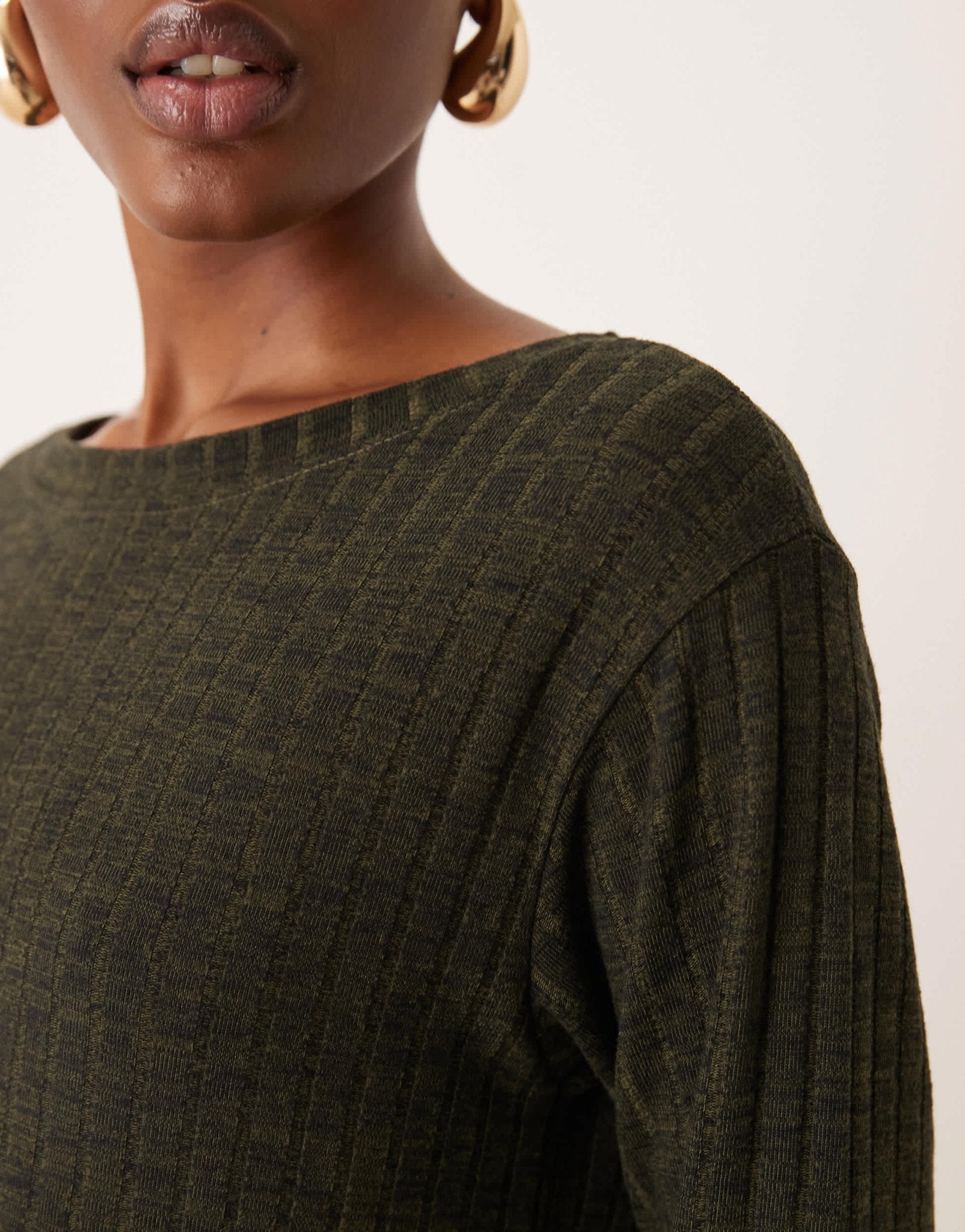 JDY ribbed top co - ord in khaki - ASOS Sample Sale