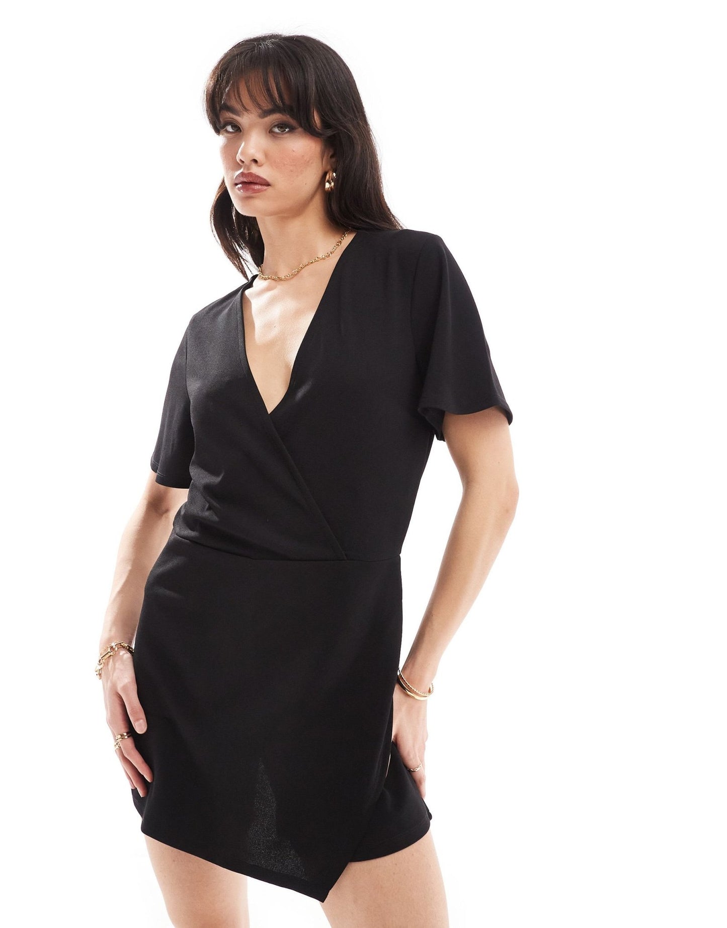 JDY skort playsuit in black - ASOS Sample Sale