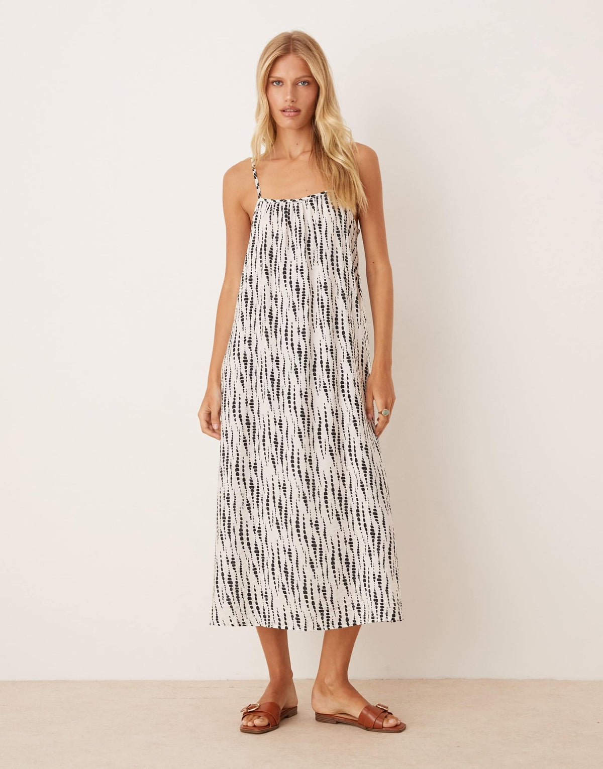 JDY strappy midi dress in white abstract print - ASOS Sample Sale