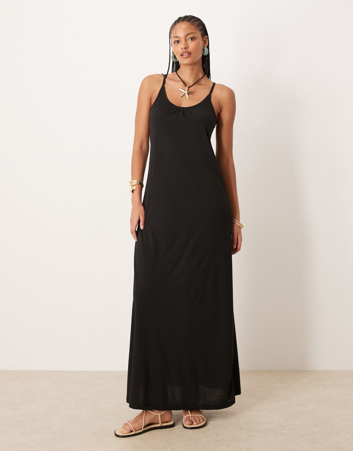 JDY Tall back tie maxi dress in black - ASOS Sample Sale