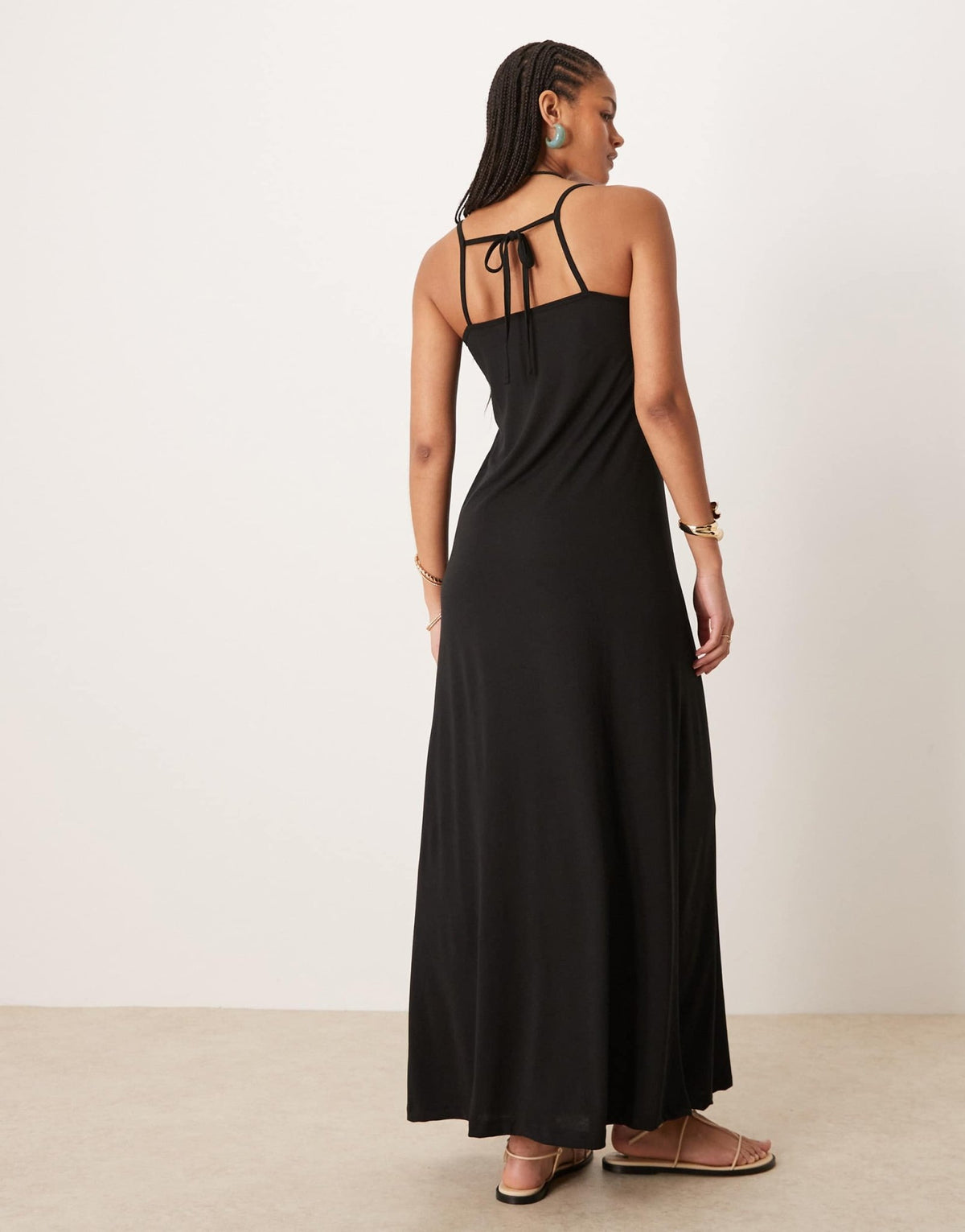 JDY Tall back tie maxi dress in black - ASOS Sample Sale