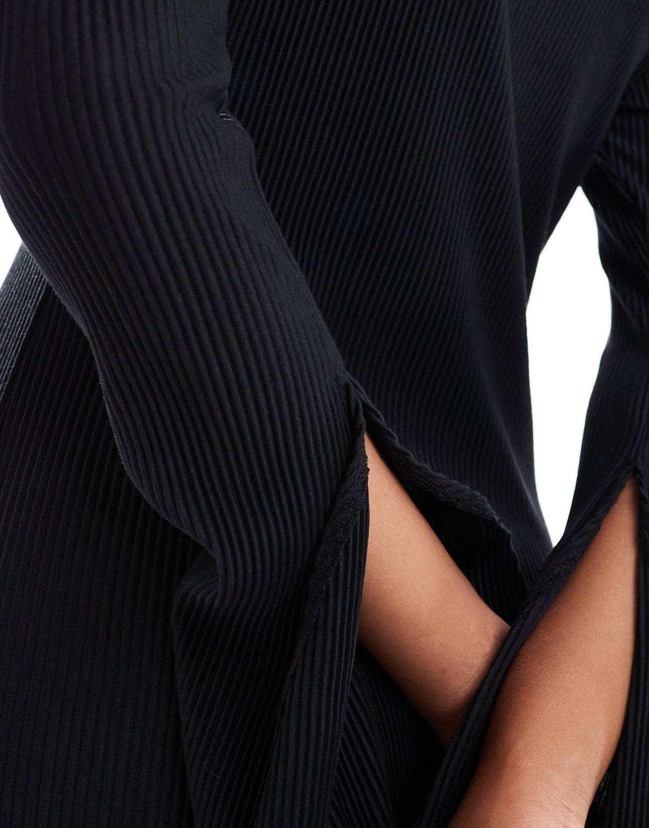 JDY Tall bell sleeve plisse maxi dress in black - ASOS Sample Sale