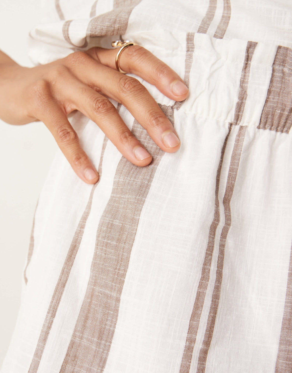 JDY Tall textured shorts co-ord in beige stripes - ASOS Sample Sale