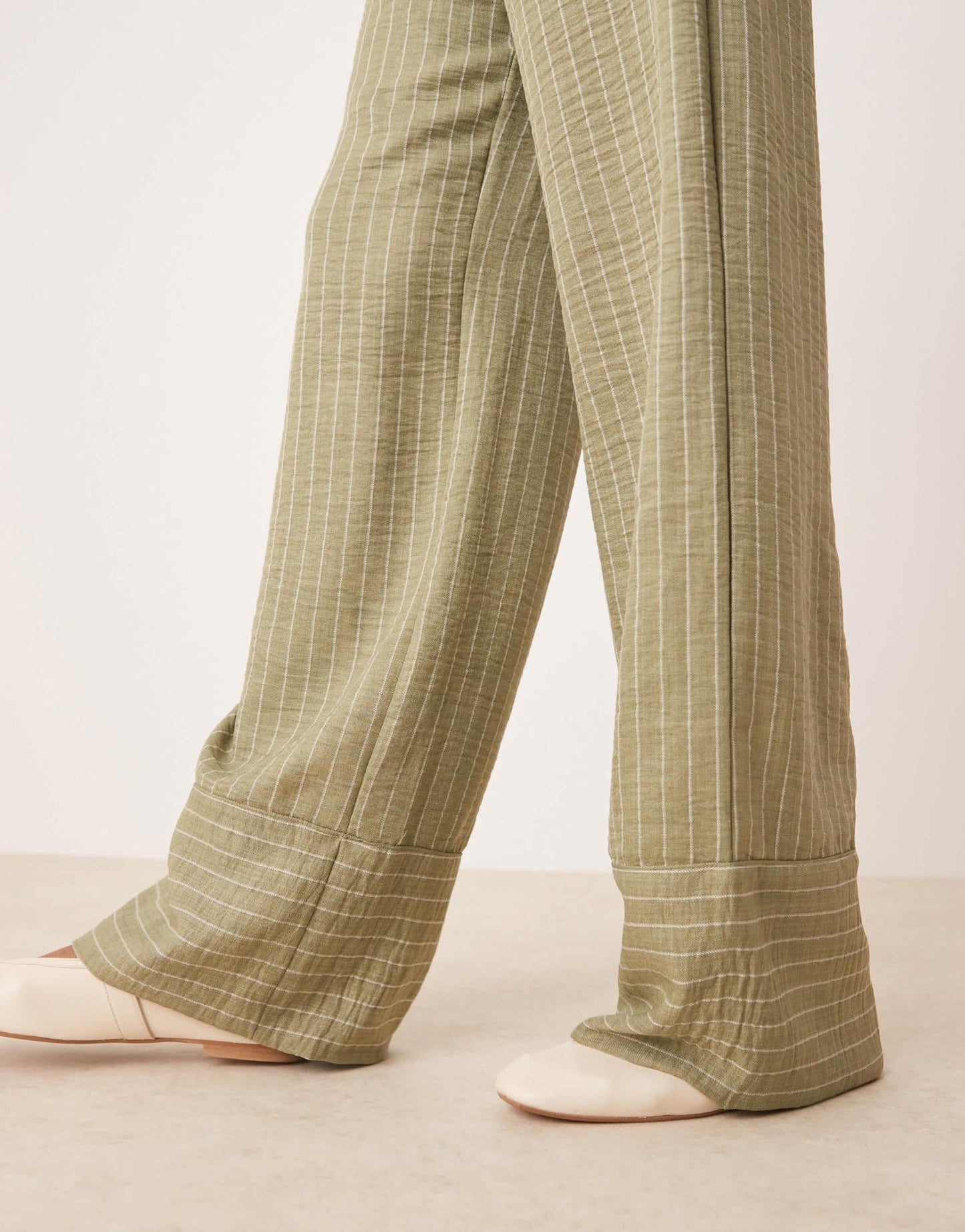 JDY Tall wide leg trousers in green stripes - ASOS Sample Sale