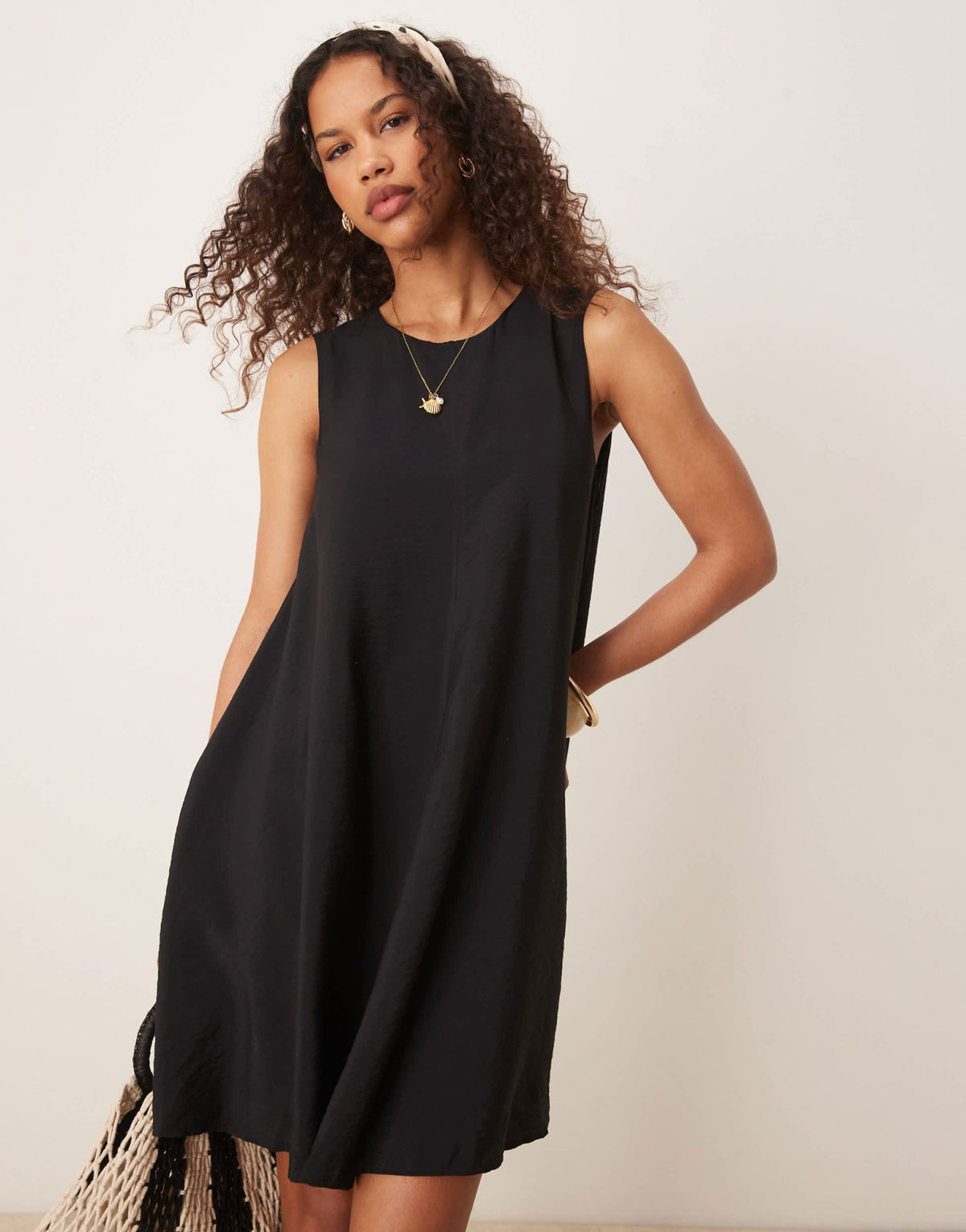 JDY textured sleeveless mini dress in black - ASOS Sample Sale