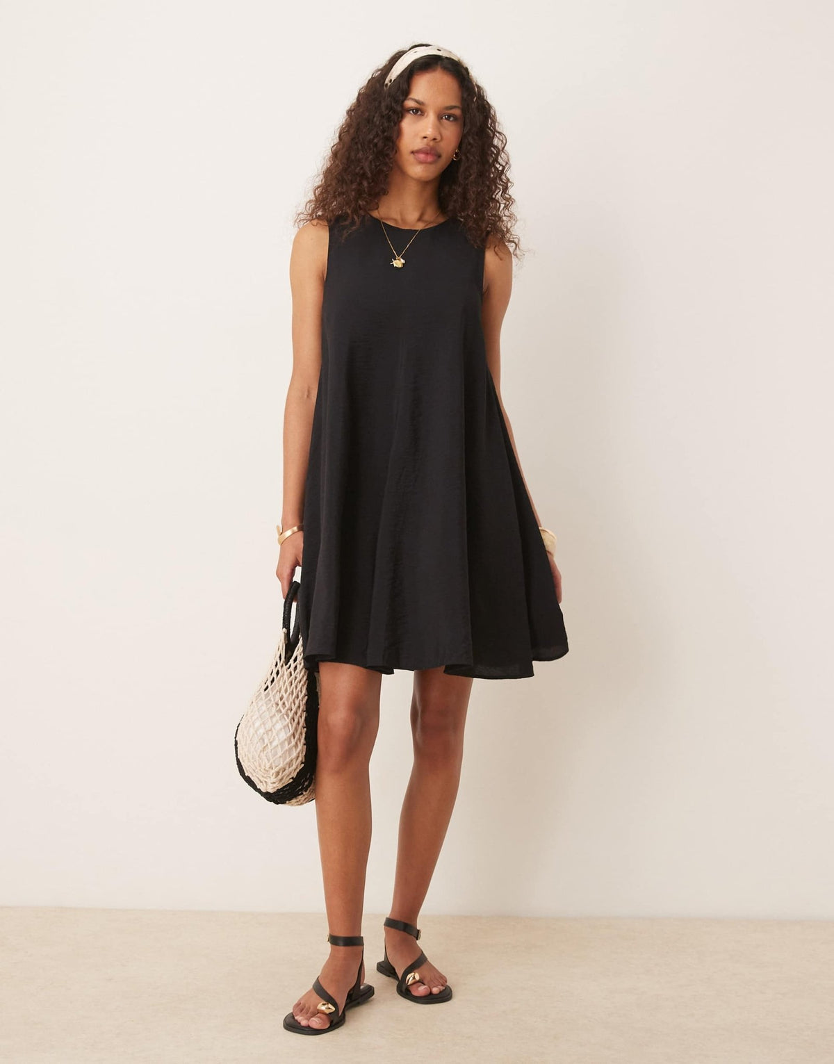 JDY textured sleeveless mini dress in black - ASOS Sample Sale