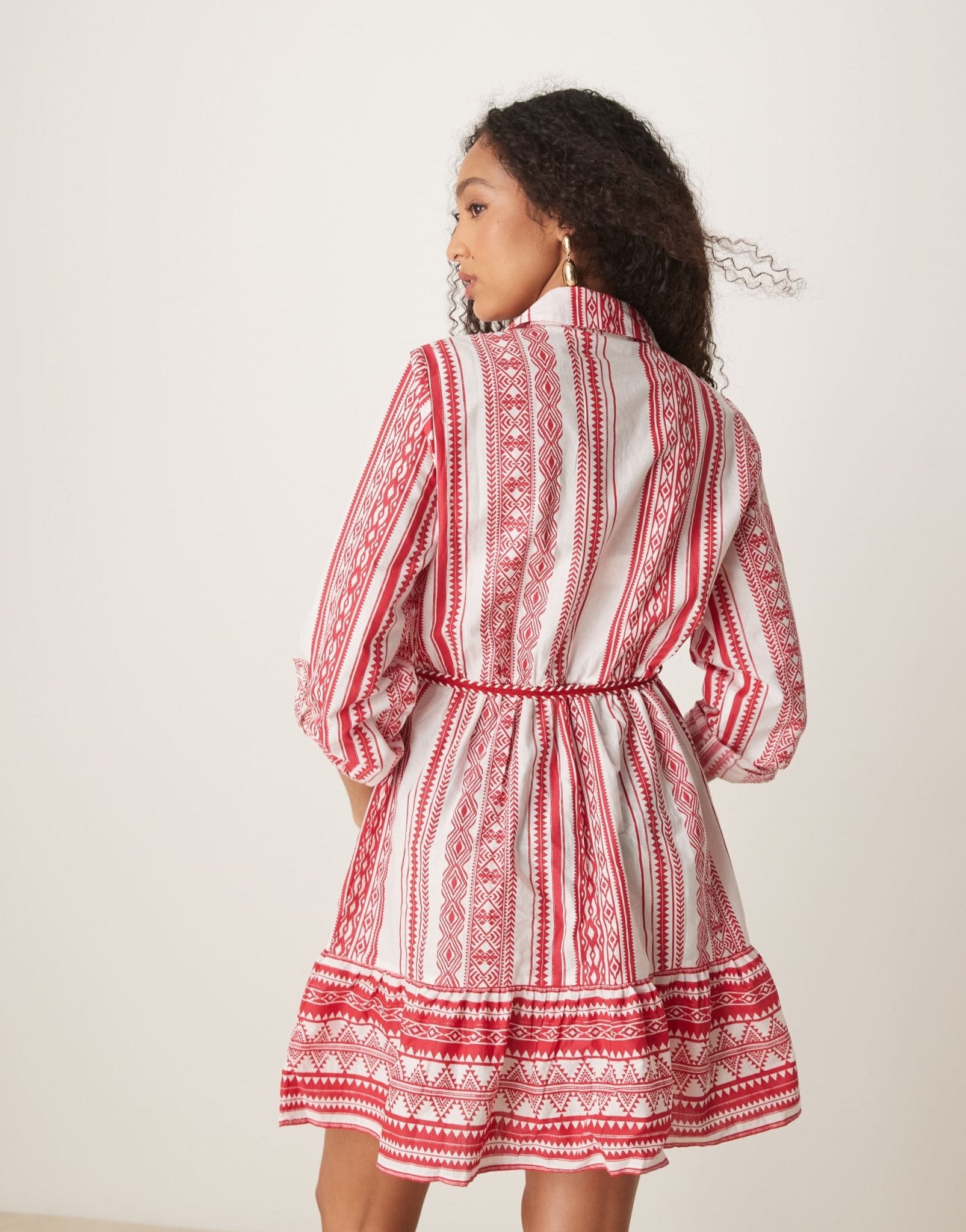 JDY tie waist mini dress in red print - ASOS Sample Sale