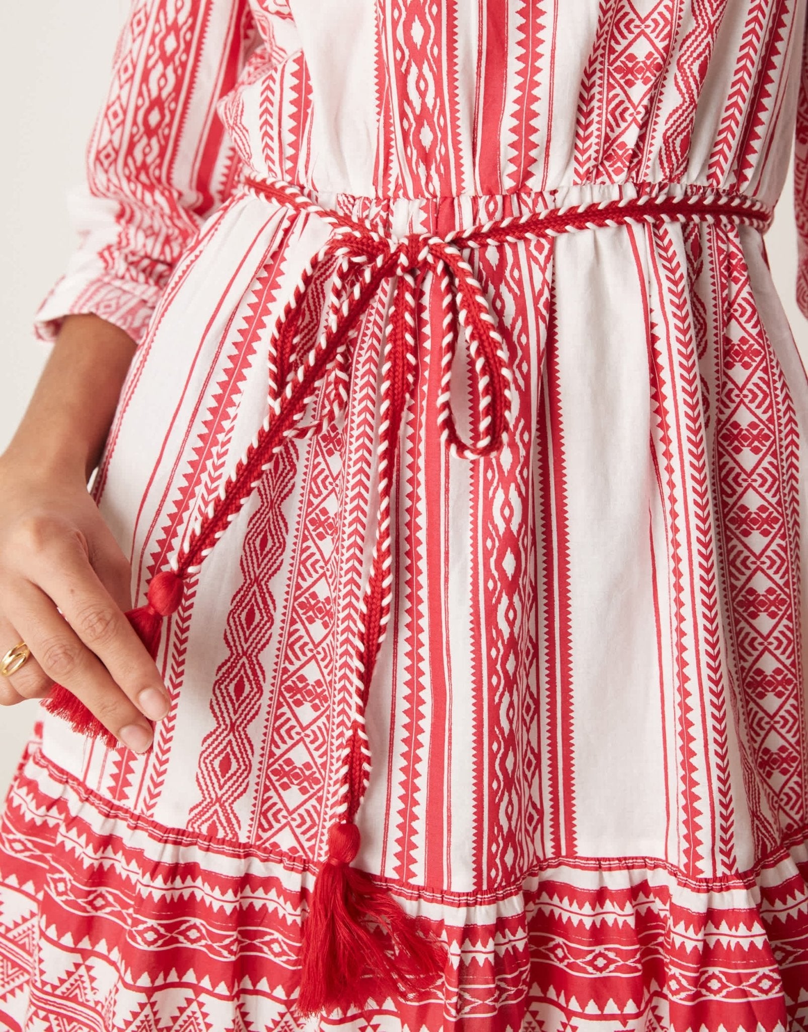JDY tie waist mini dress in red print - ASOS Sample Sale
