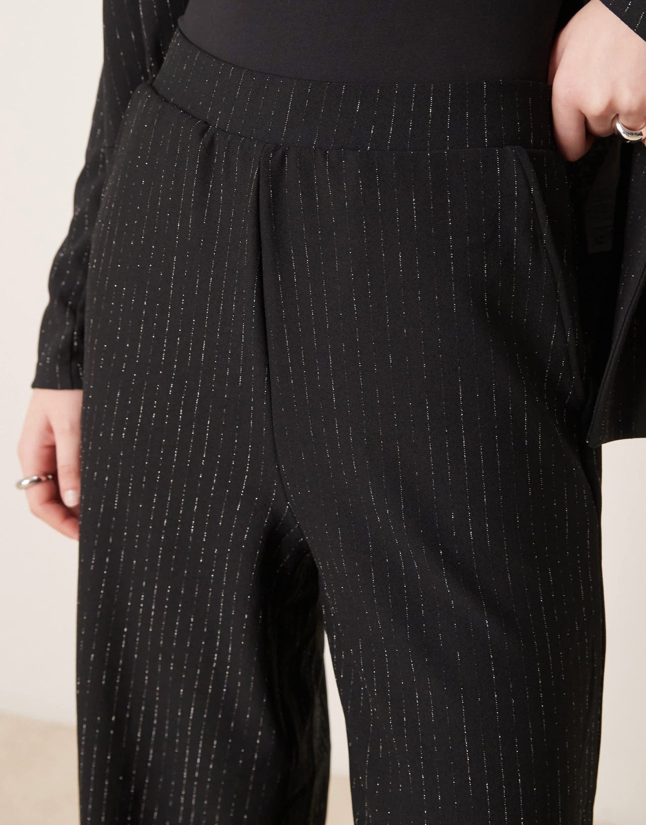 JDY wide leg trousers co - ord in black - ASOS Sample Sale