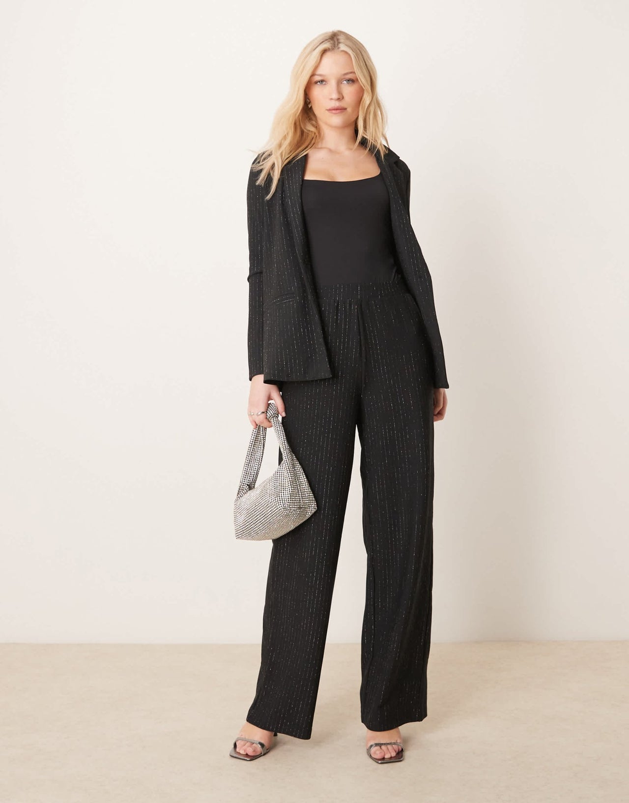 JDY wide leg trousers co - ord in black - ASOS Sample Sale