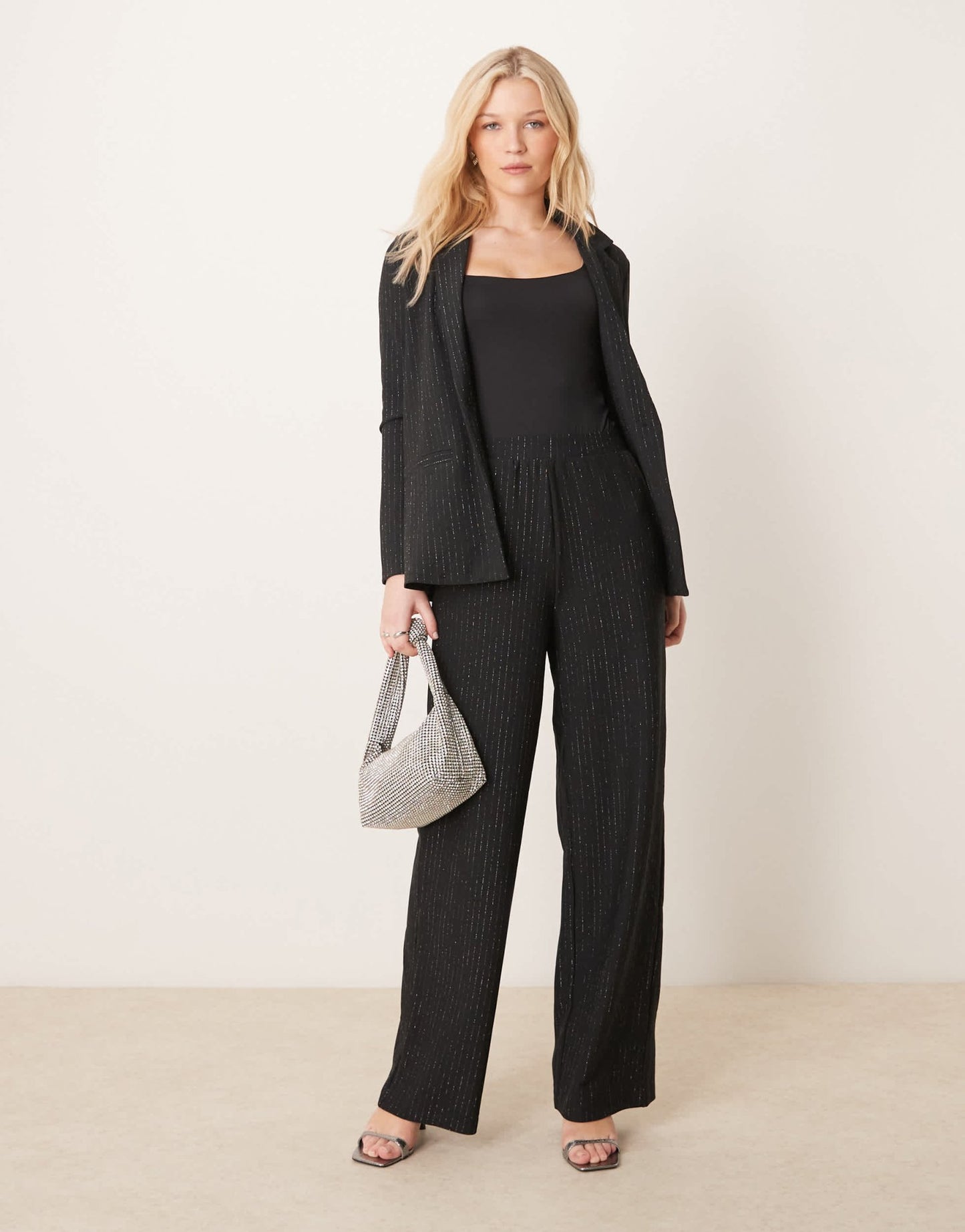 JDY wide leg trousers co - ord in black - ASOS Sample Sale