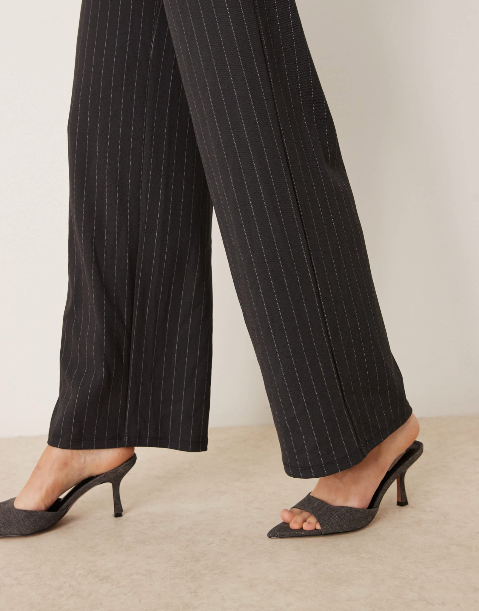JDY wide leg trousers co - ord in dark grey pinstripes - ASOS Sample Sale