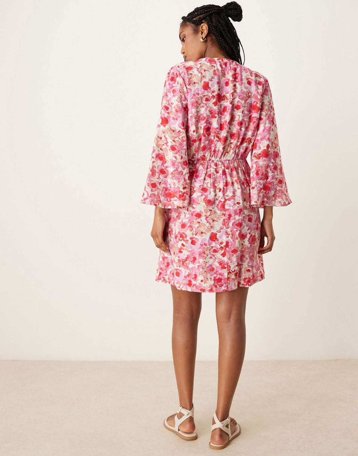 JDY wrap mini dress in pink abstract floral print - ASOS Sample Sale