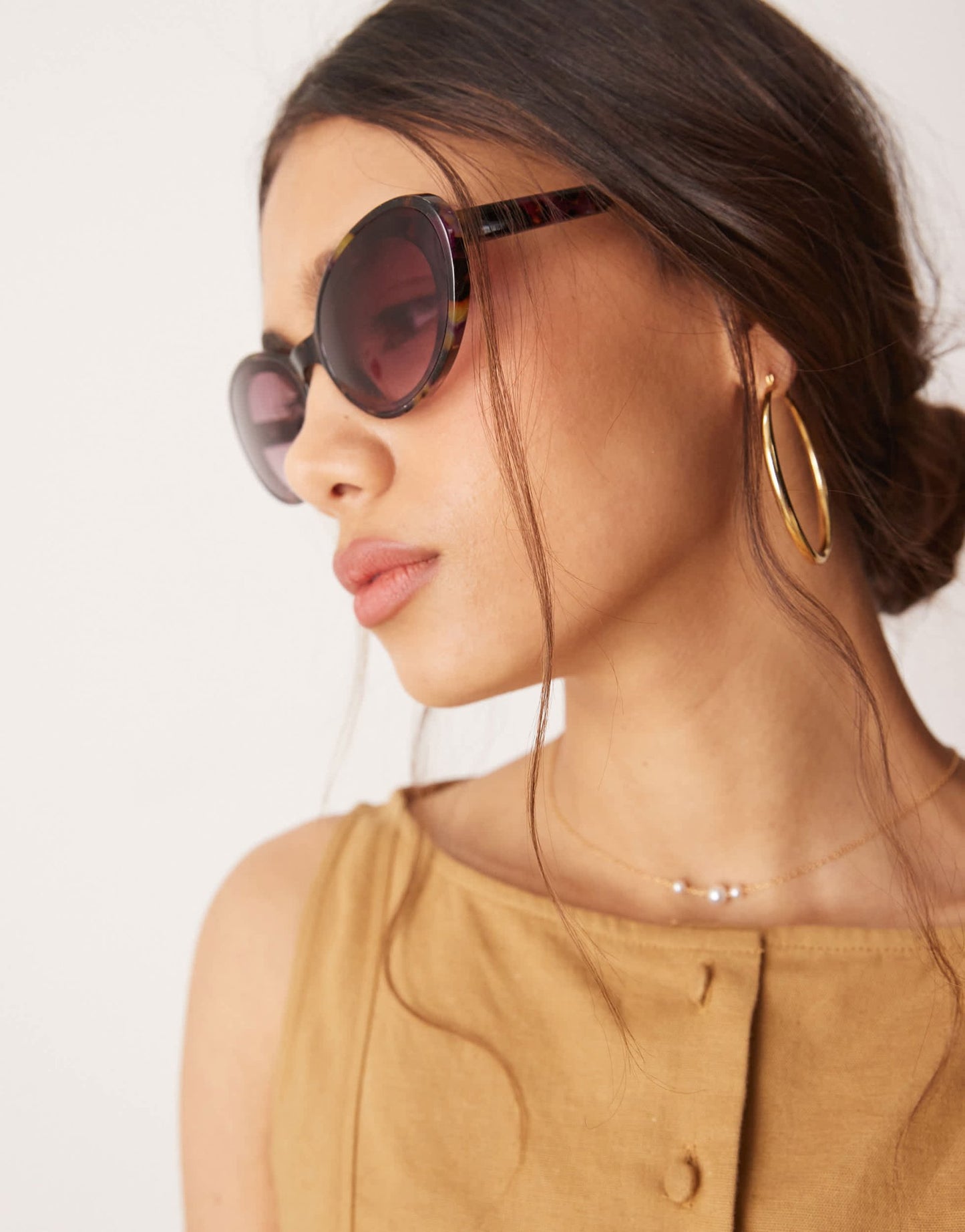 Jeepers Peepers large oval sunglasses in tortoiseshell with pink lens - ASOS Sample Sale