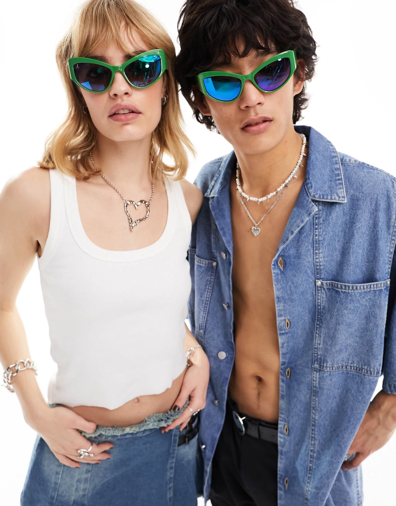 Jeepers Peepers racer sunglasses in green - ASOS Sample Sale