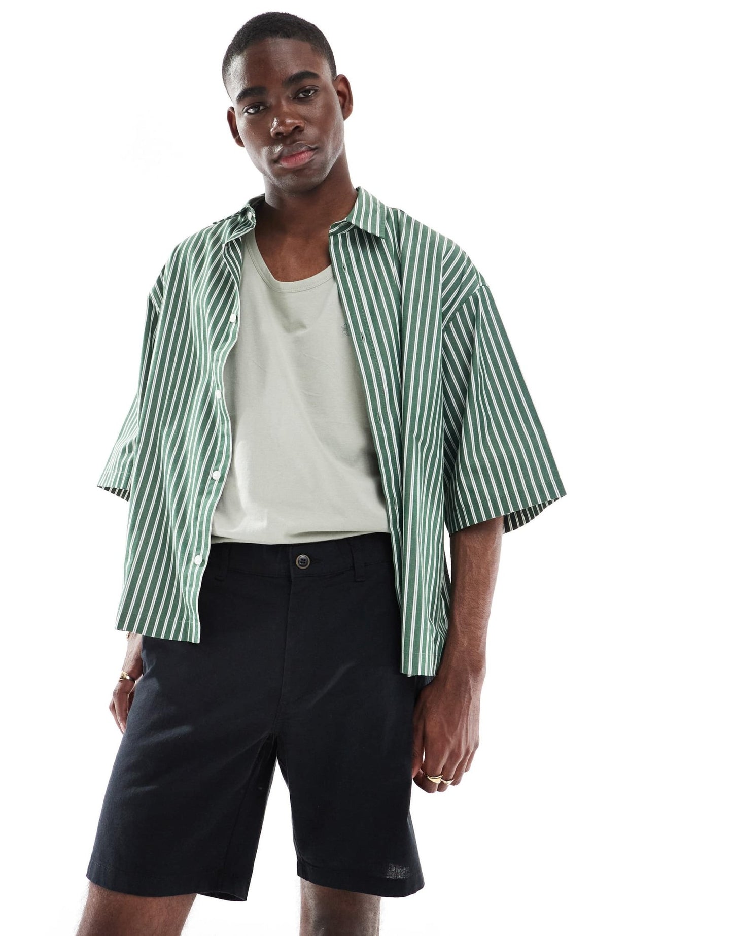 JJ Rebel linen short in black - ASOS Sample Sale