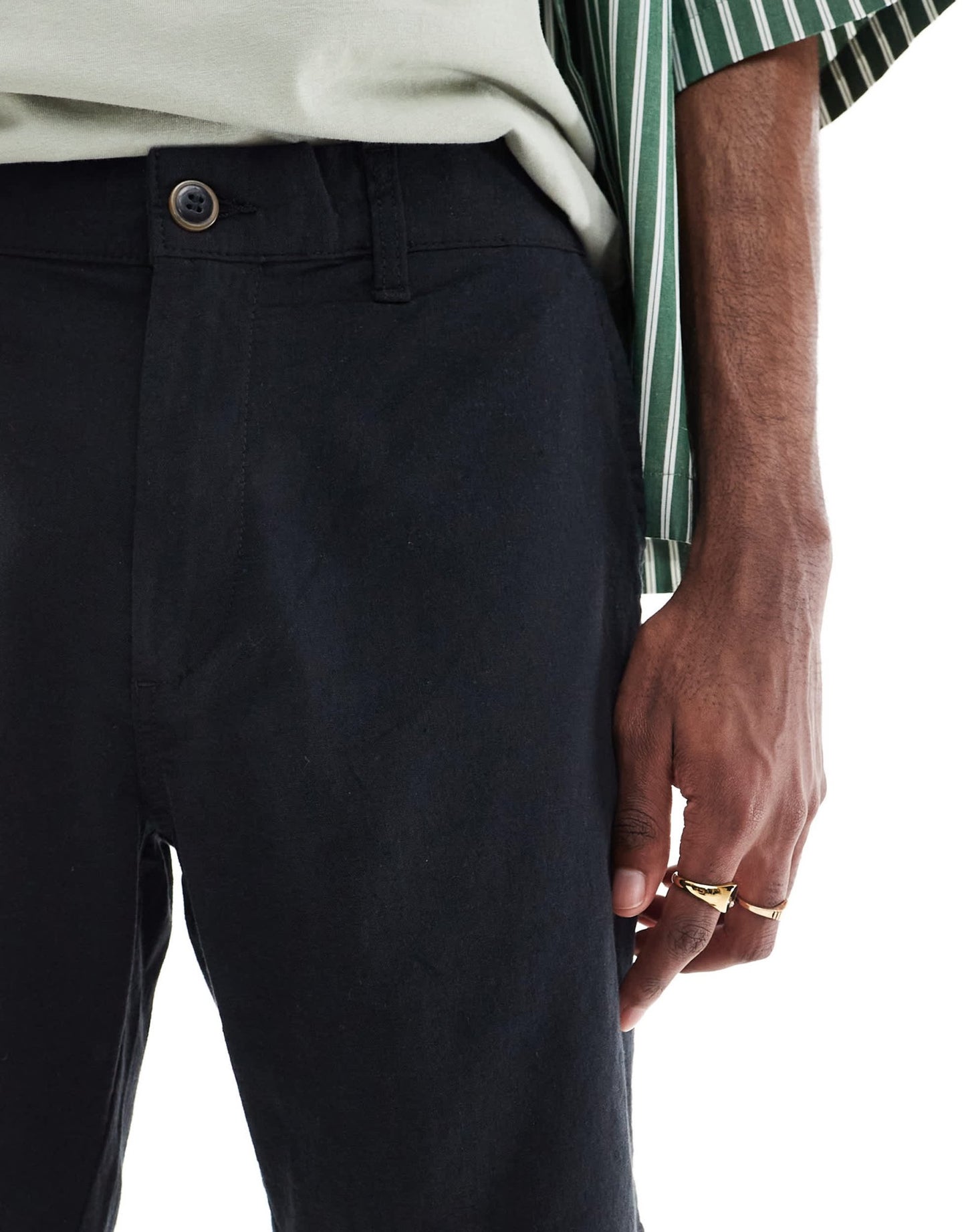JJ Rebel linen short in black - ASOS Sample Sale