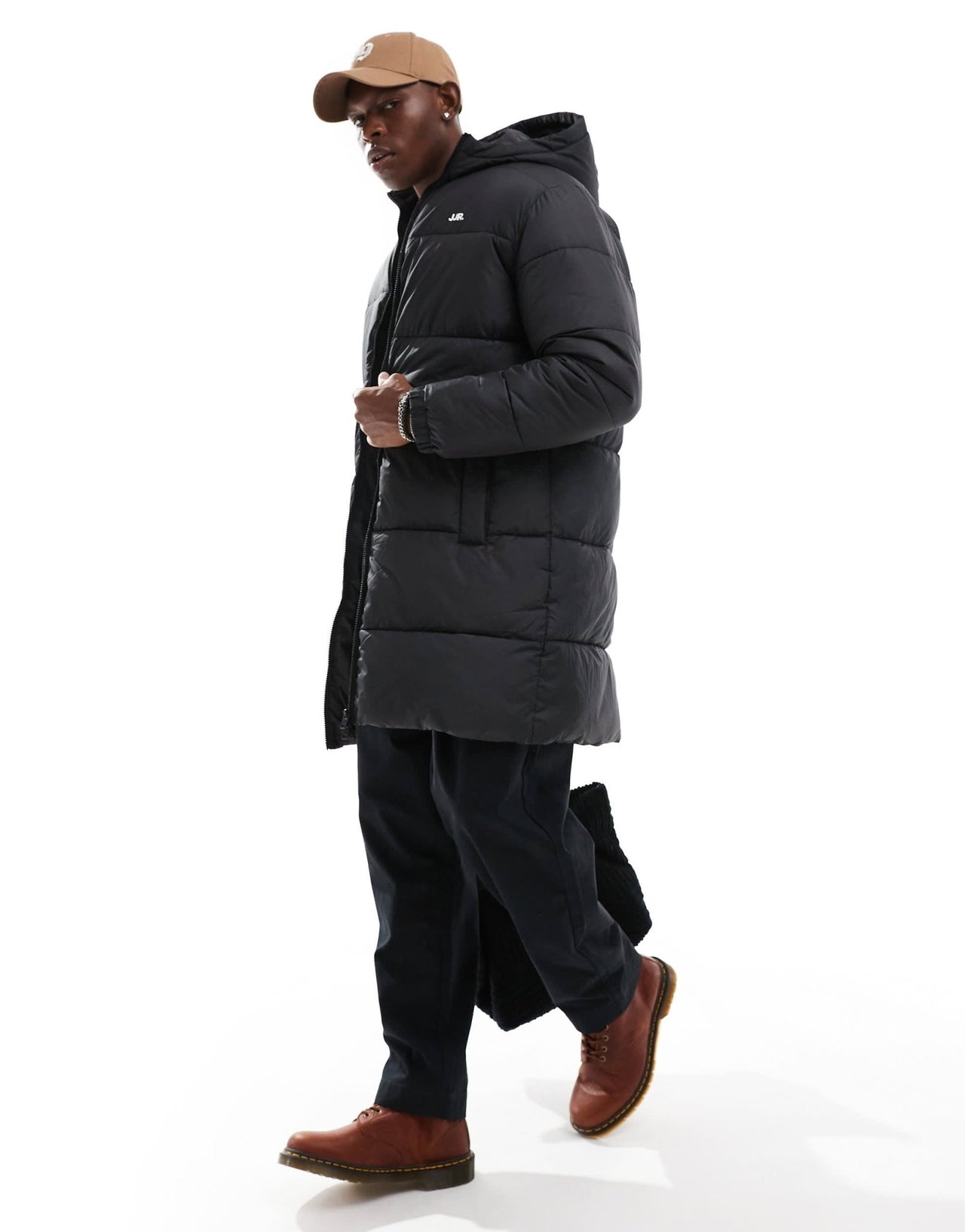 JJ Rebel long puffer jacket in black - ASOS Sample Sale