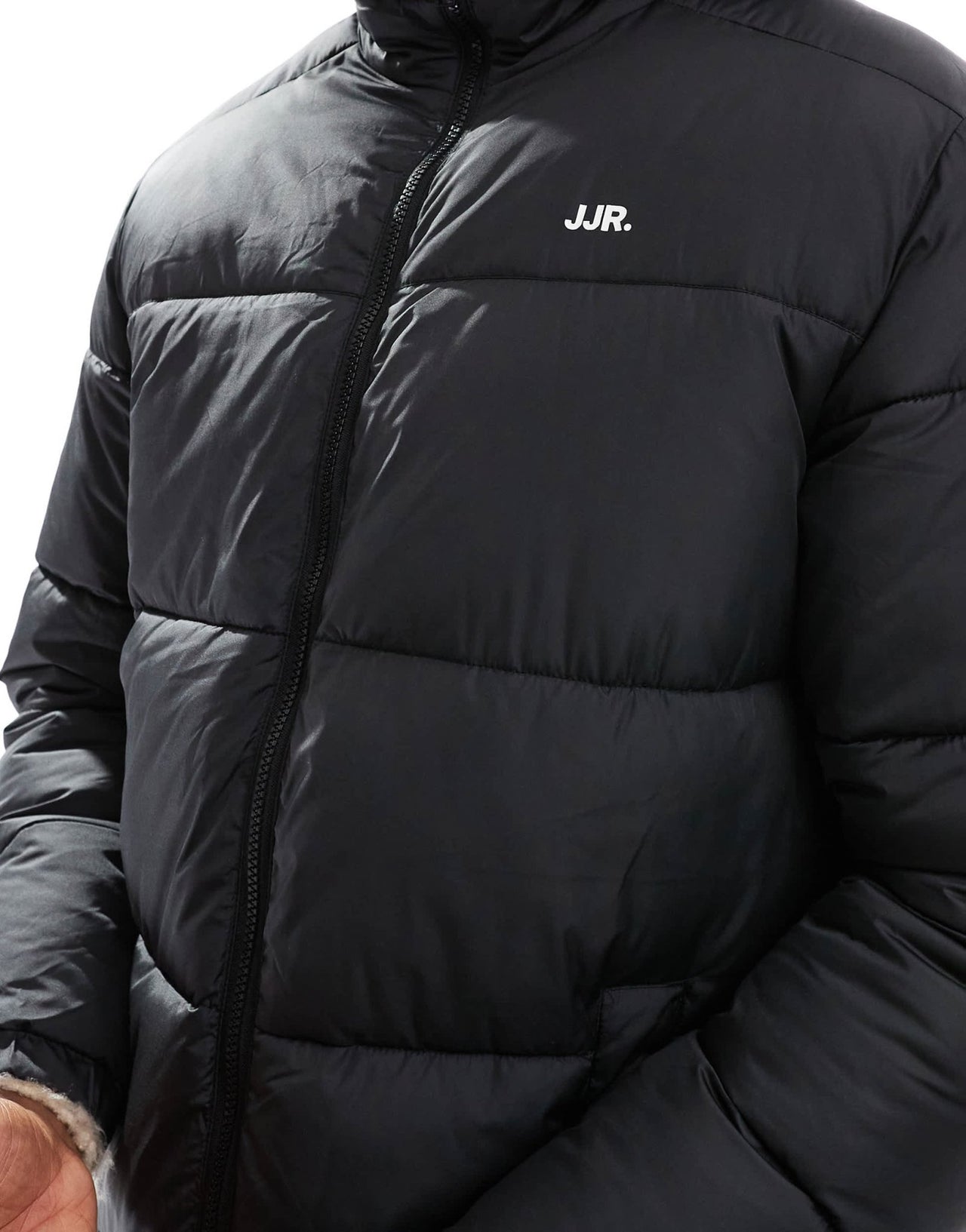 JJ Rebel long puffer jacket in black - ASOS Sample Sale