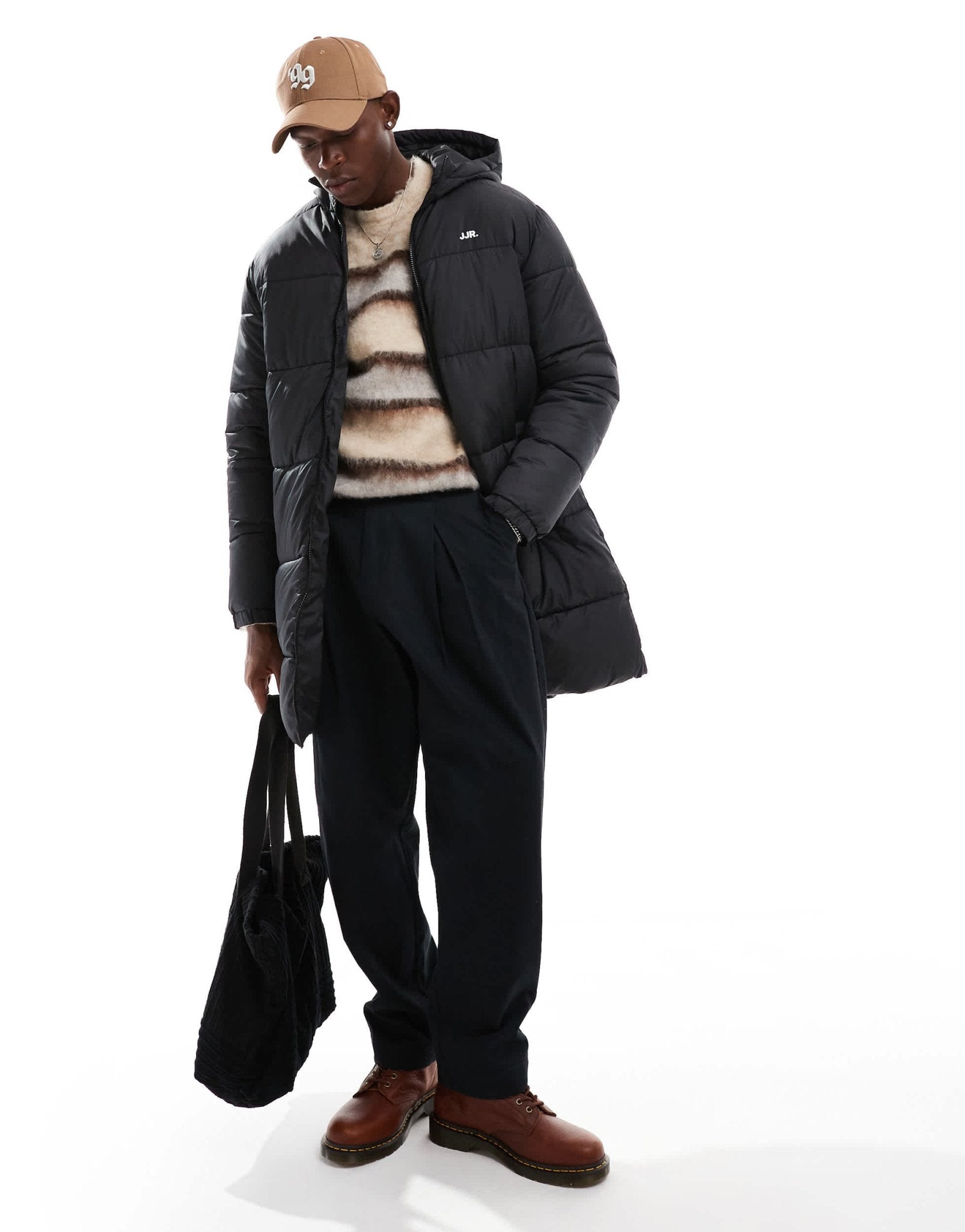 JJ Rebel long puffer jacket in black - ASOS Sample Sale