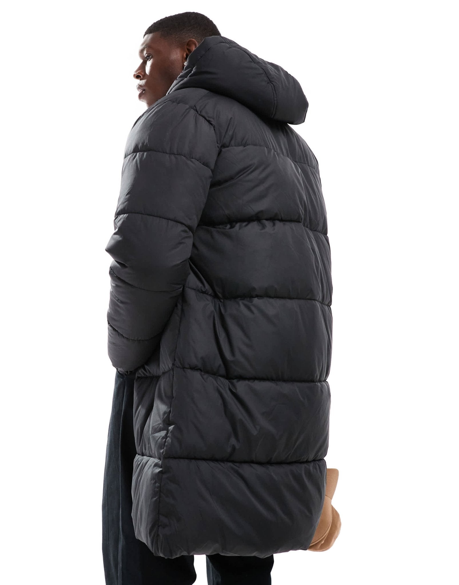 JJ Rebel long puffer jacket in black - ASOS Sample Sale