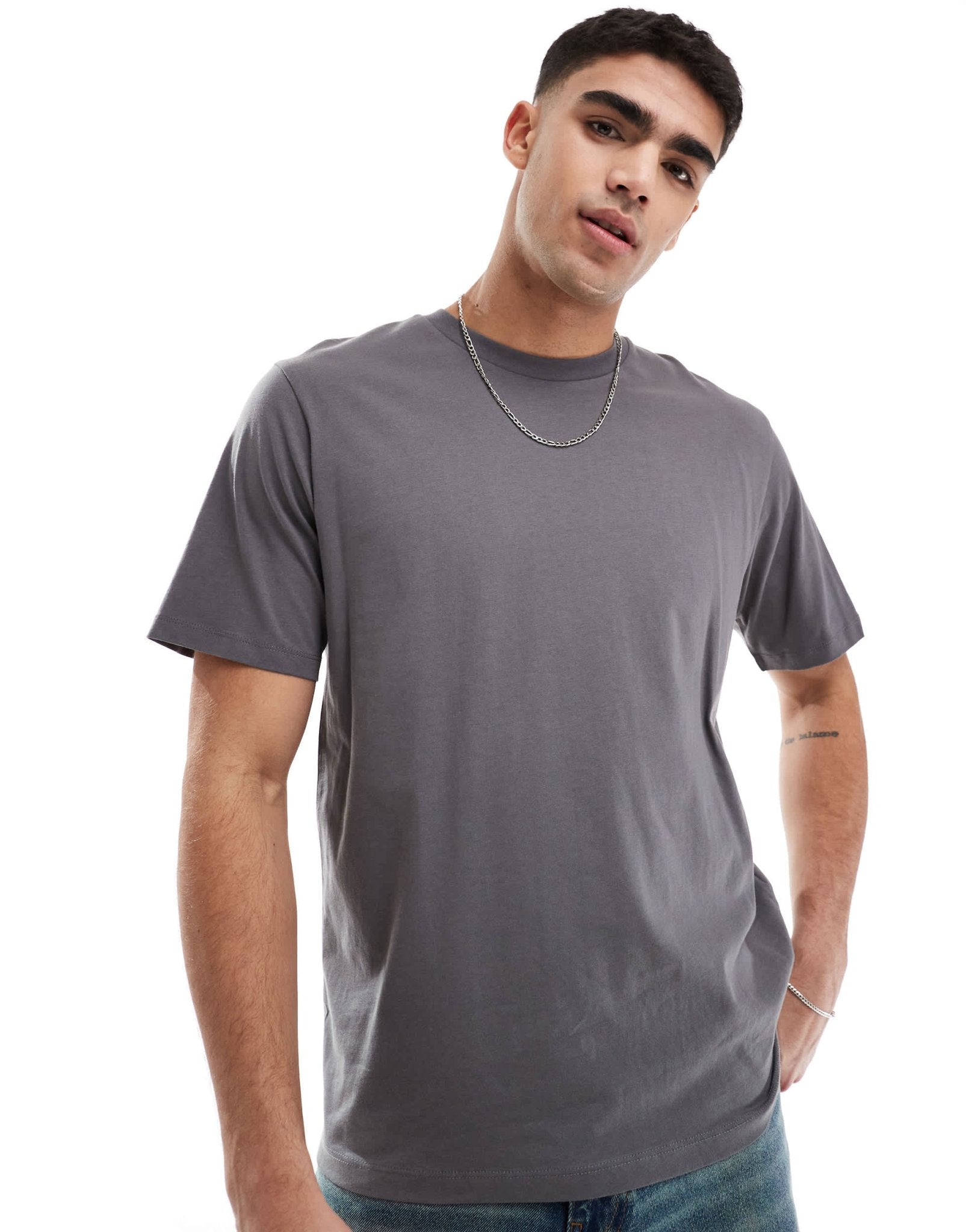 JJ Rebel oversized t-shirt in dark grey - ASOS Sample Sale