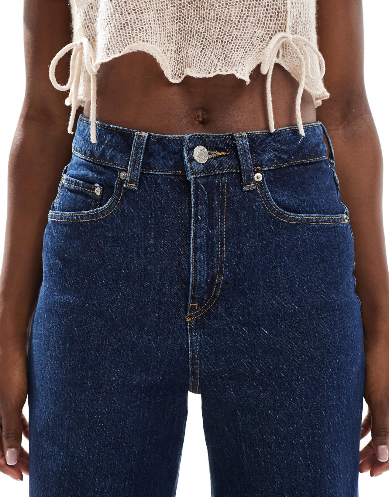 JJXX Tokyo wide fit jean in dark blue with contrast pockets - ASOS Sample Sale