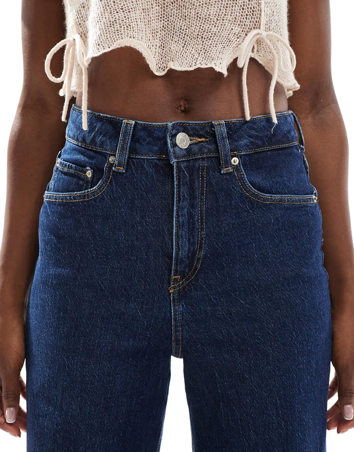 JJXX Tokyo wide fit jean in dark blue with contrast pockets - ASOS Sample Sale