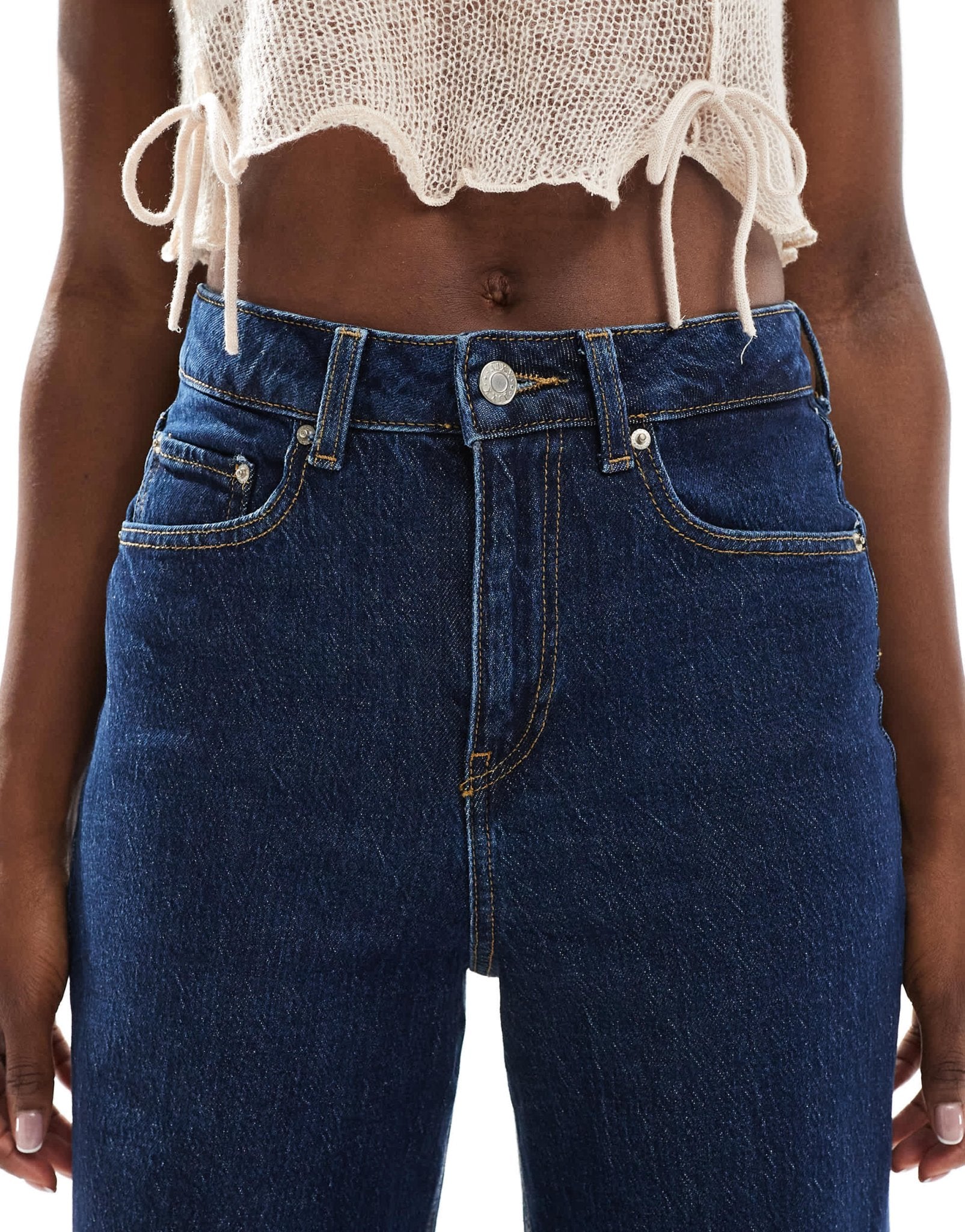 JJXX Tokyo wide fit jean in dark blue with contrast pockets - ASOS Sample Sale