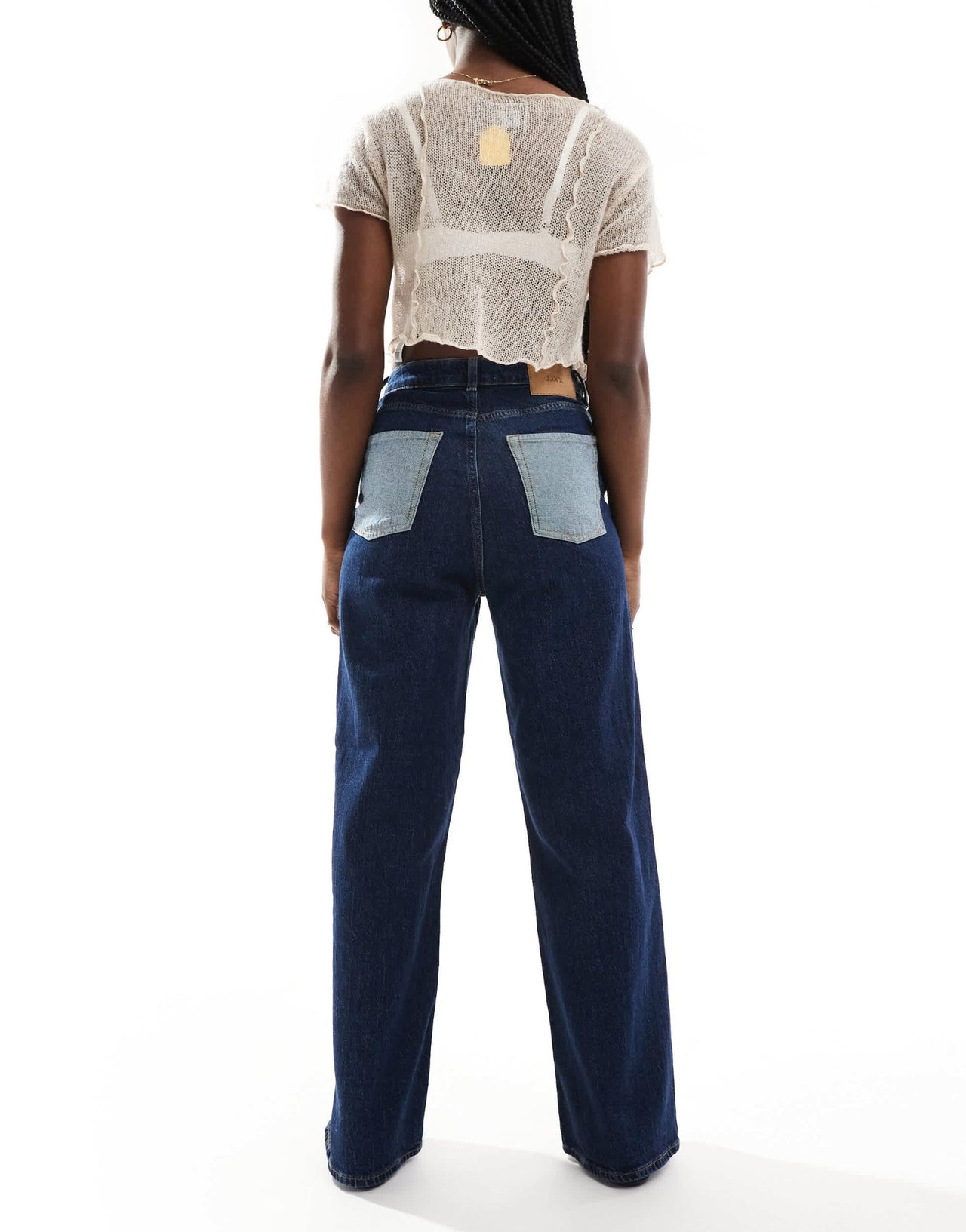 JJXX Tokyo wide fit jean in dark blue with contrast pockets - ASOS Sample Sale