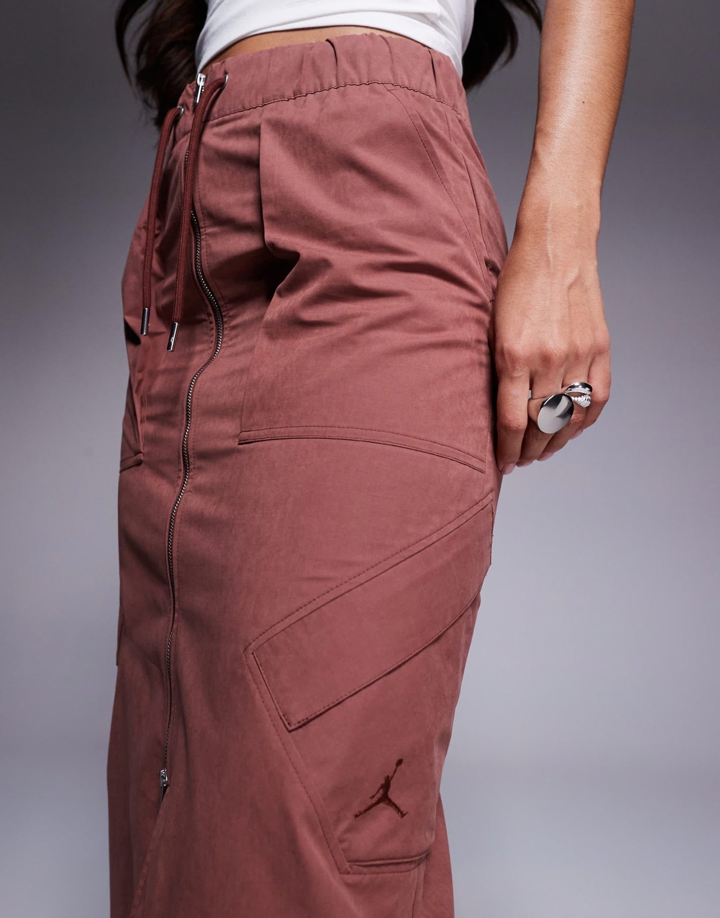 Jordan Flight Chicago maxi skirt in burgundy - ASOS Sample Sale