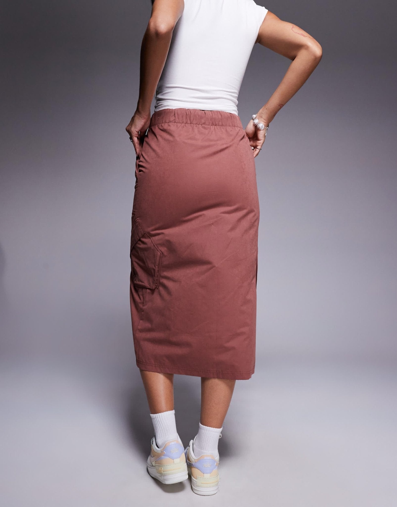 Jordan Flight Chicago maxi skirt in burgundy - ASOS Sample Sale