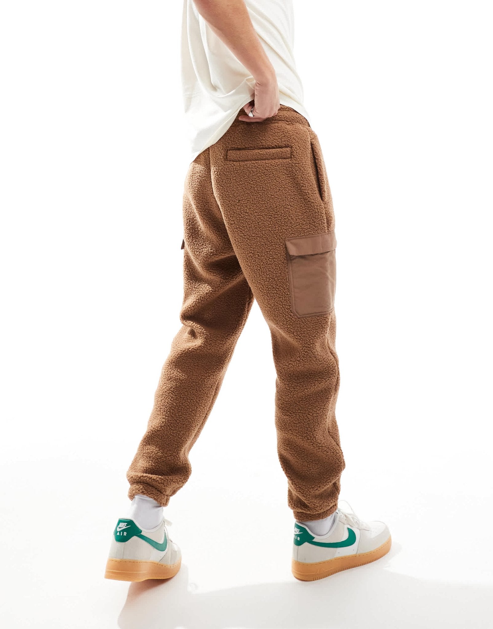 Jordan Flight sherpa trousers in brown - ASOS Sample Sale