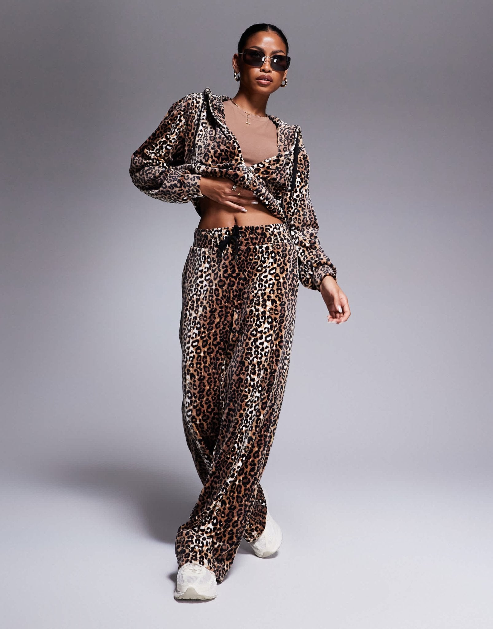 Juicy Couture velour wide leg joggers exclusive to ASOS in leopard print - ASOS Sample Sale
