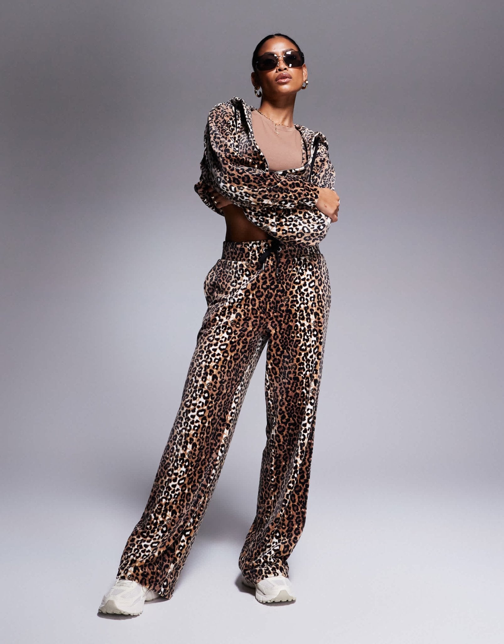 Juicy Couture velour wide leg joggers exclusive to ASOS in leopard print - ASOS Sample Sale