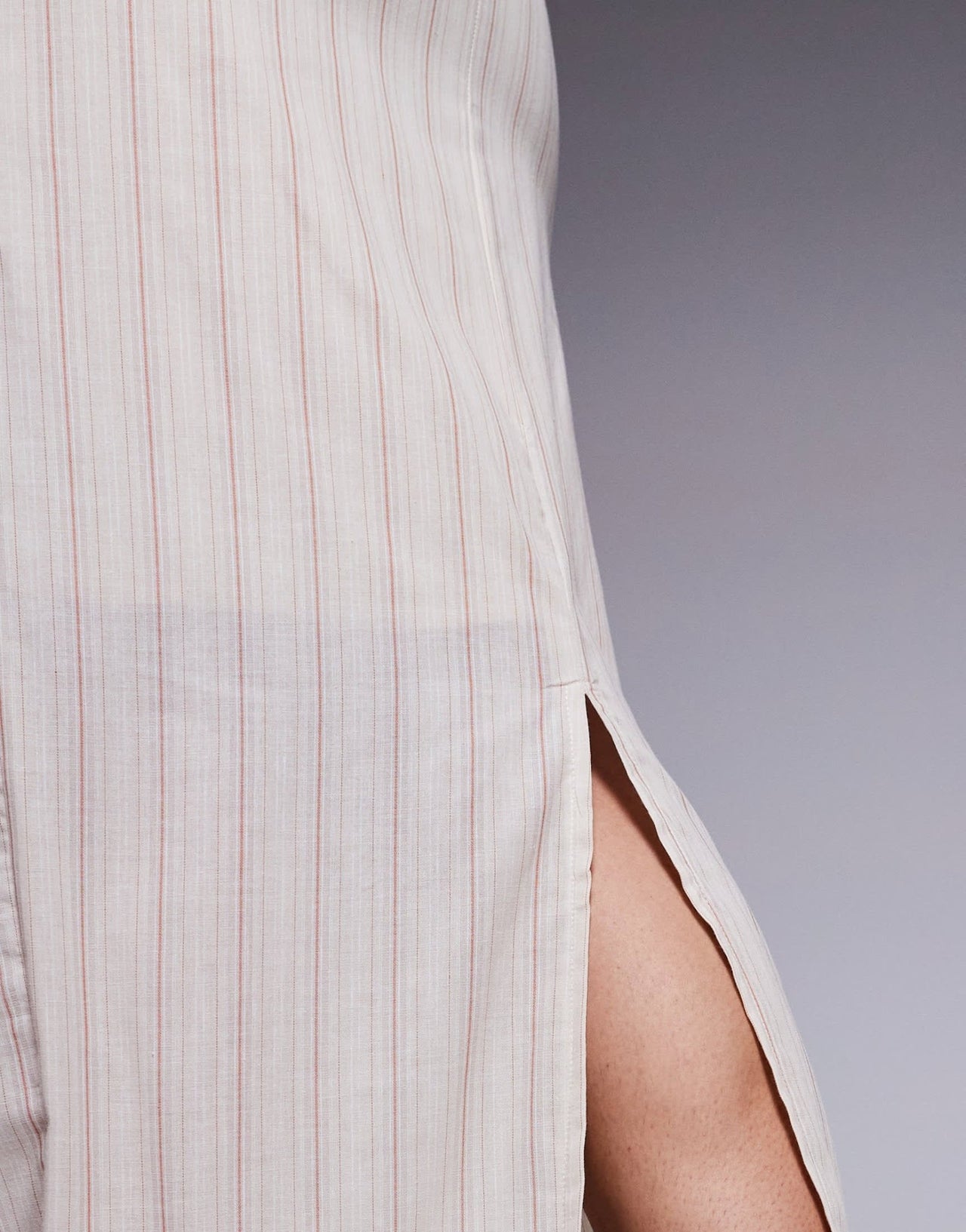 Kaiia exclusive cotton tie waist linen look maxi skirt co - ord in cream stripe - ASOS Sample Sale