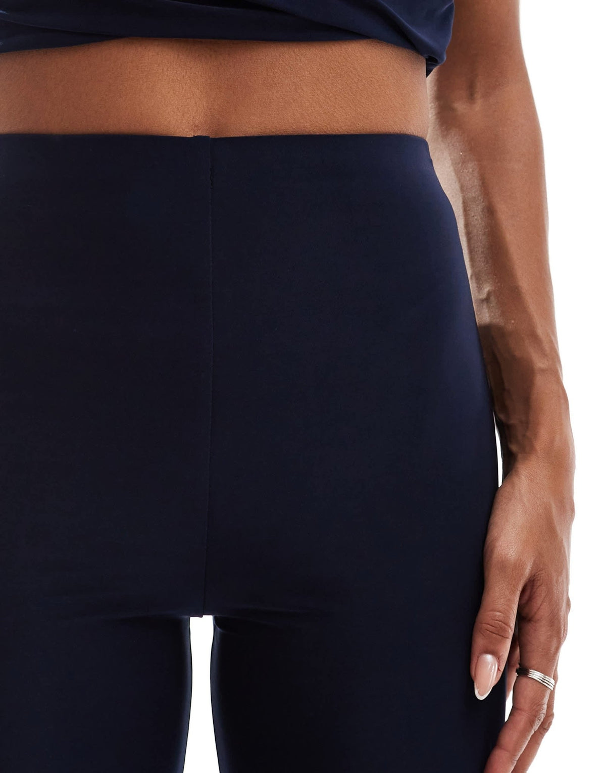 Kaiia exclusive double layered slinky flared trousers co - ord in navy - ASOS Sample Sale