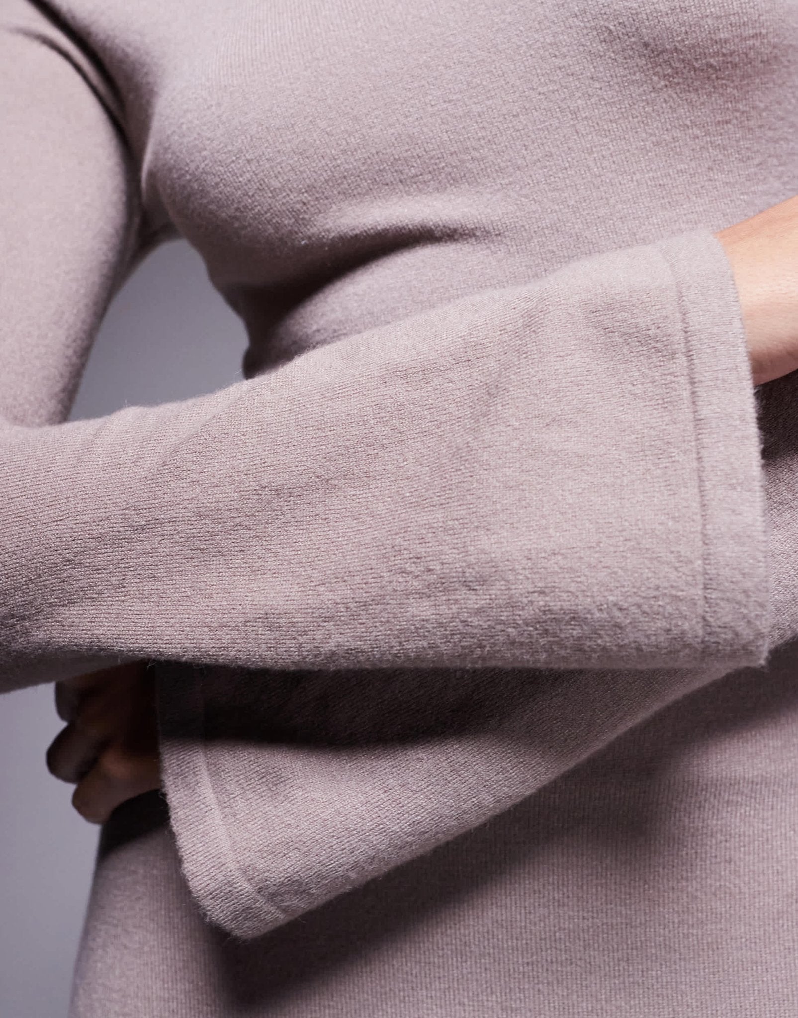 Kaiia exclusive fine knit bodycon flare sleeve maxi dress in taupe - ASOS Sample Sale