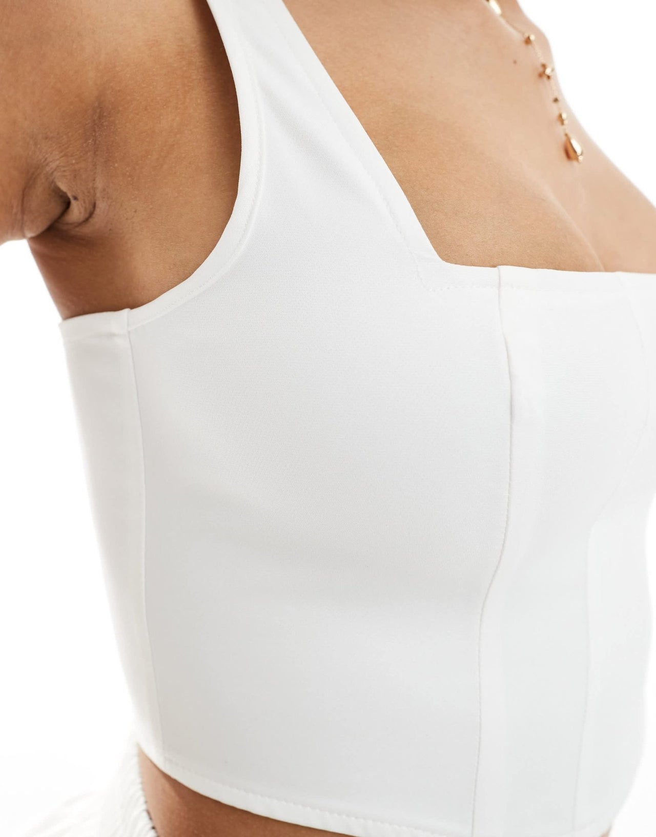Kaiia exclusive square neck cropped top co - ord in white - ASOS Sample Sale