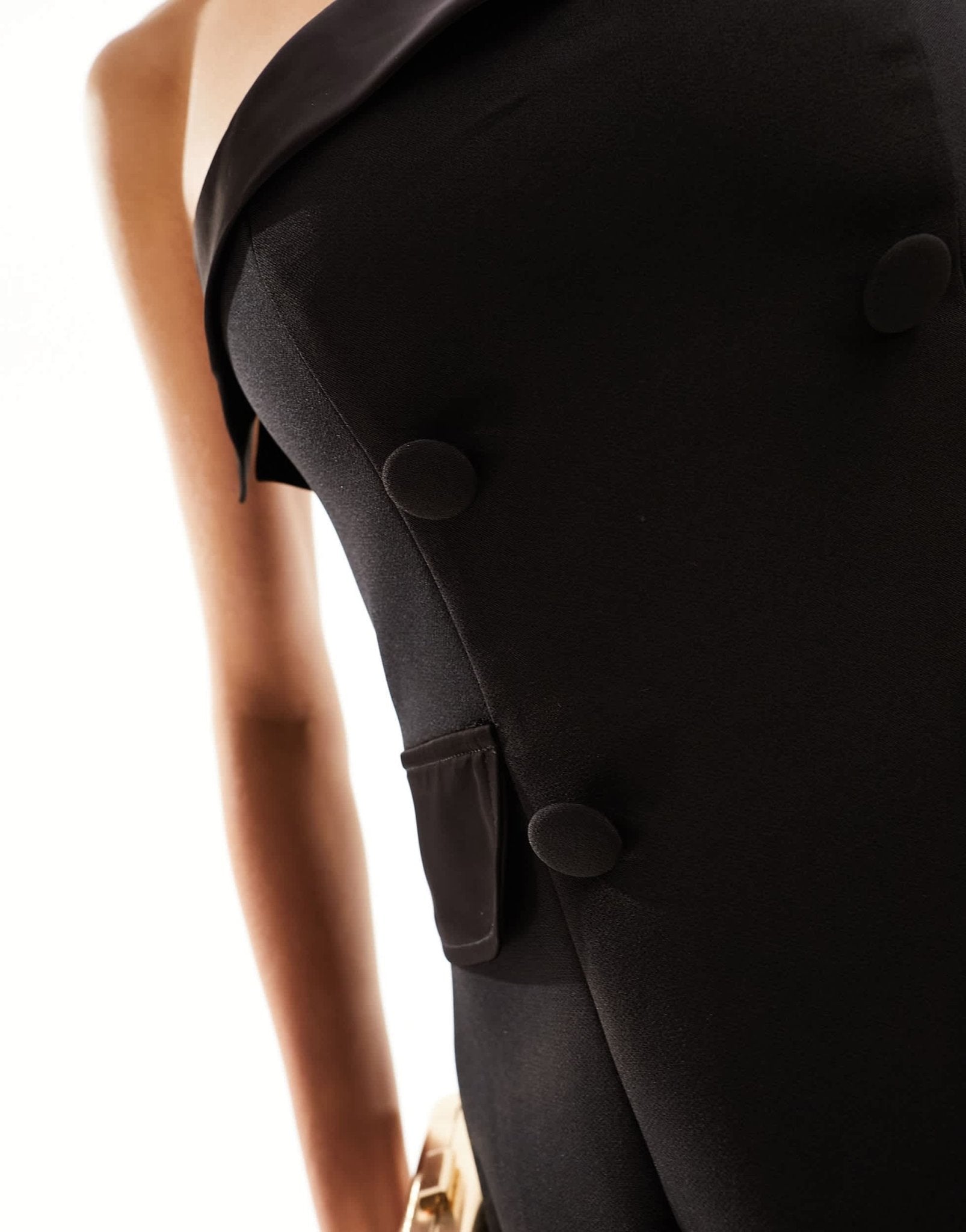 Kaiia exclusive tailored pocket detail mini dress in black - ASOS Sample Sale