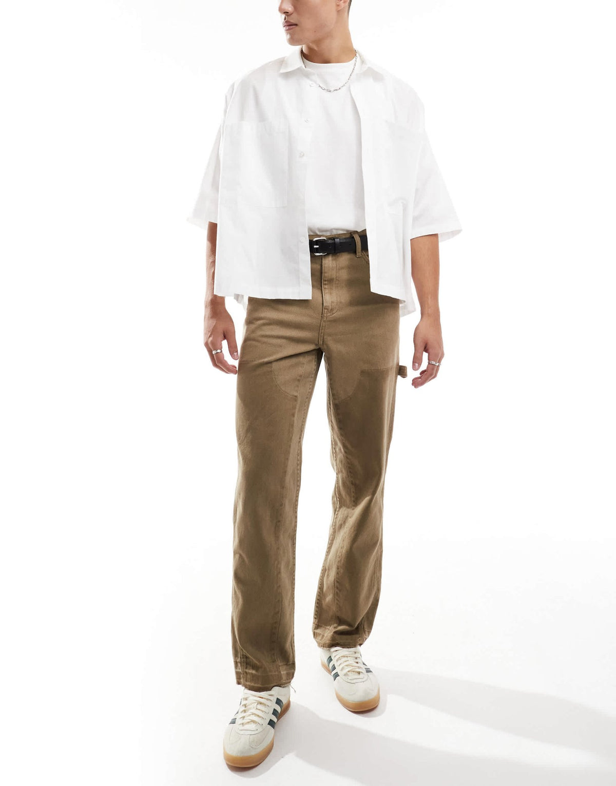 Karl Kani washed carpenters trousers in dark beige - ASOS Sample Sale