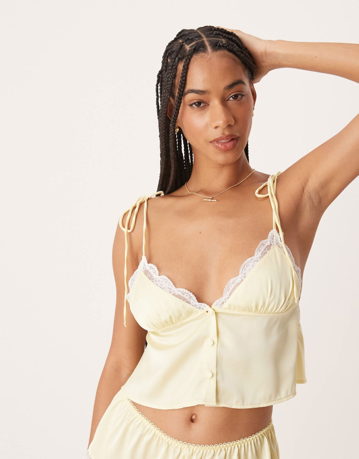 Kat The Label Arabella satin camisole in limoncello - ASOS Sample Sale