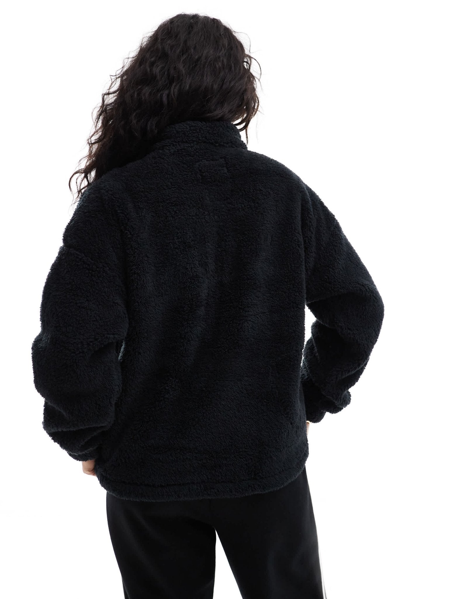 Kavu Pinesdale full zip heavy pile borg jacket in black - ASOS Sample Sale
