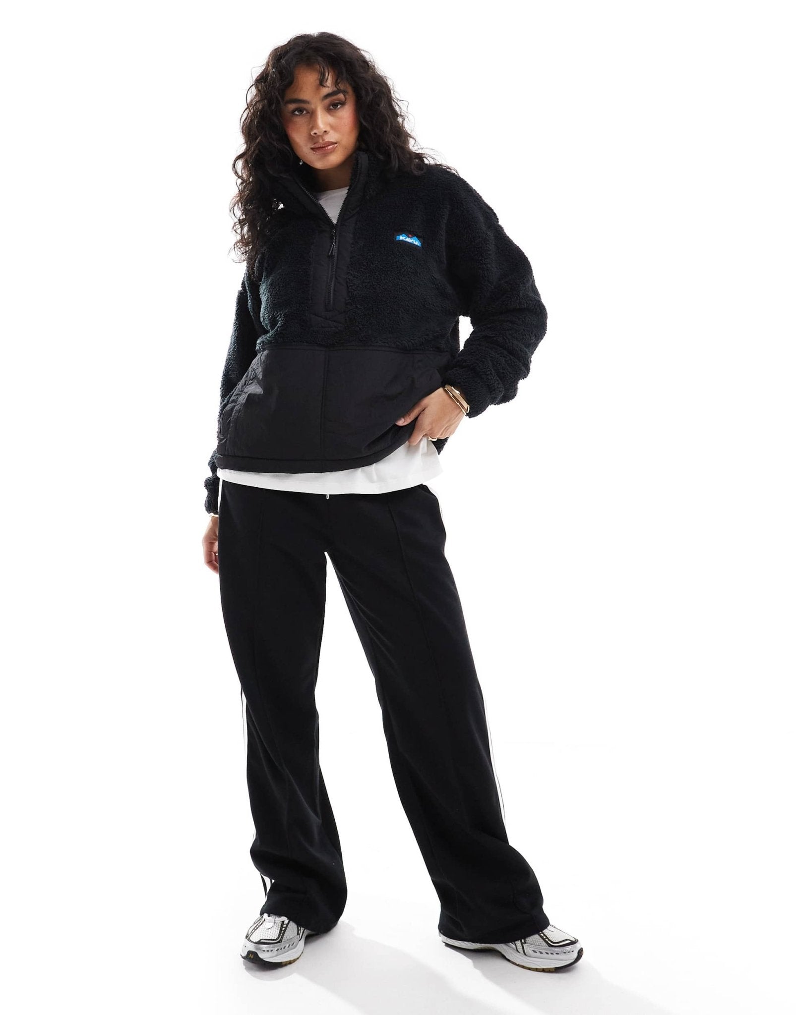 Kavu Pinesdale full zip heavy pile borg jacket in black - ASOS Sample Sale